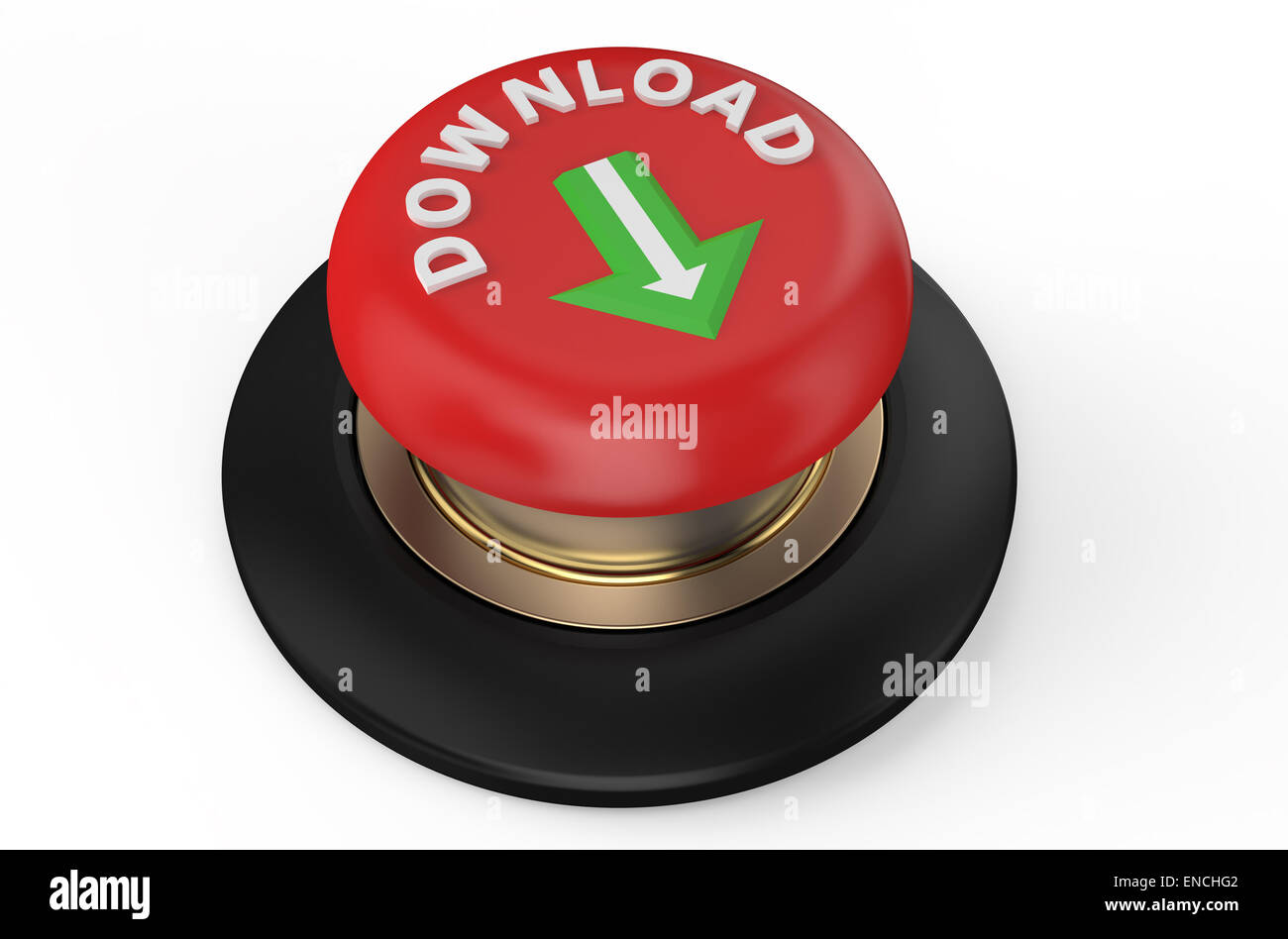 download red button isolated on white background Stock Photo - Alamy