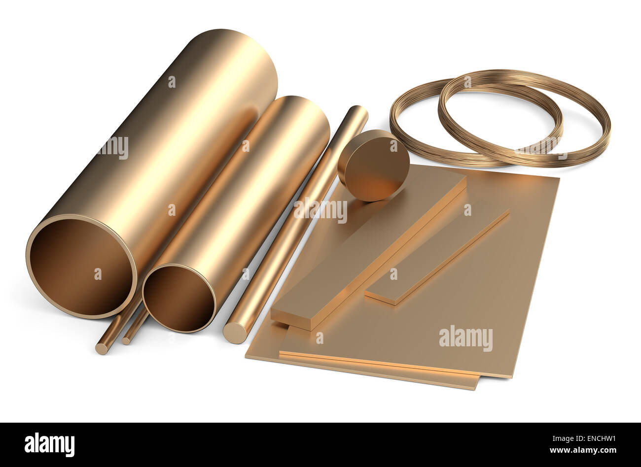 rolled metal, bronze tube isolated on white background Stock Photo Alamy