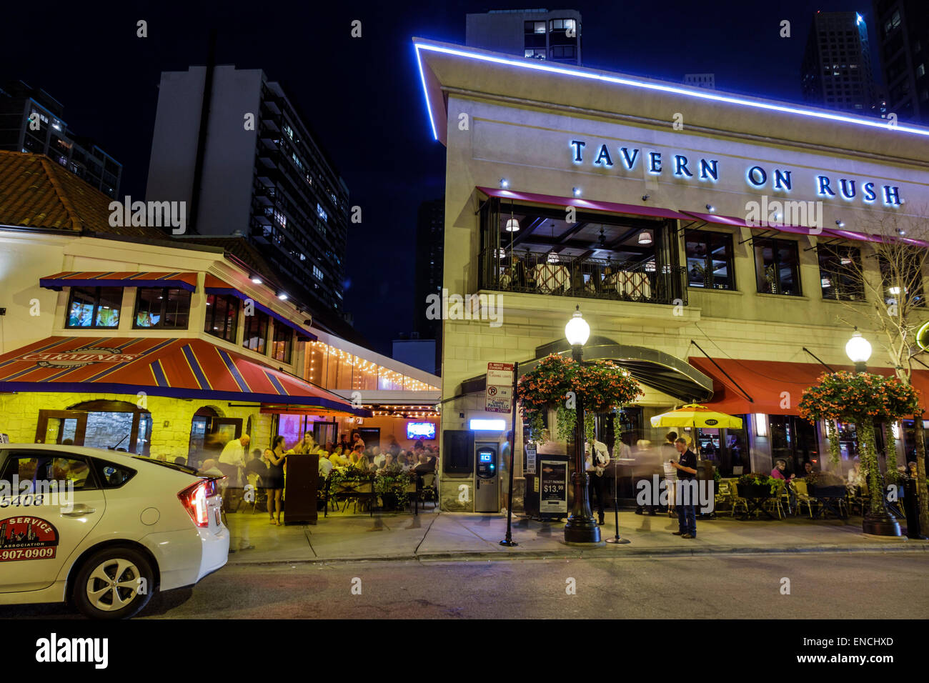 Chicago Illinois,Gold Coast Historic District,neighborhood,night