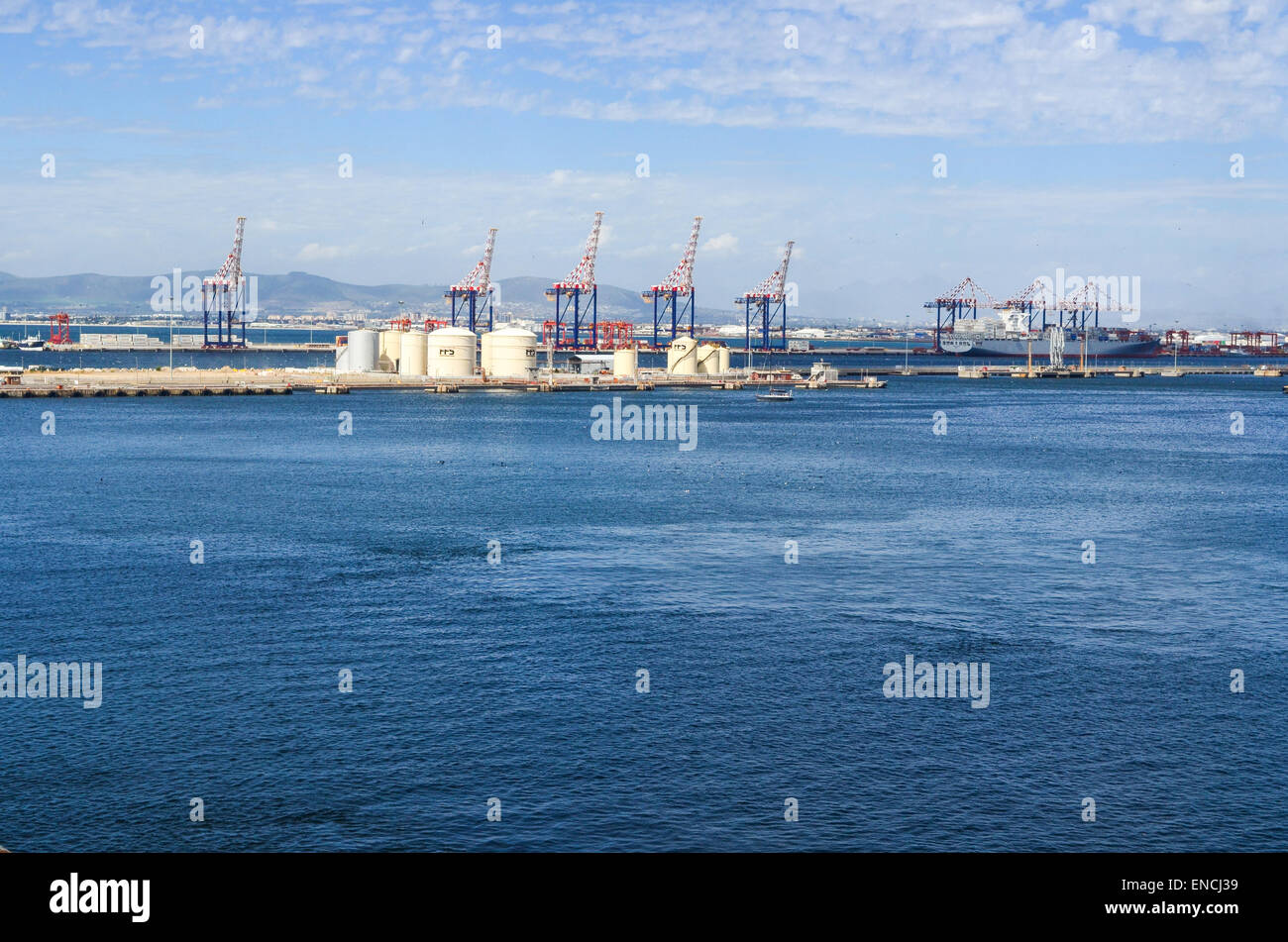 Cranes in the container terminal, port of Cape Town, South Africa Stock Photo