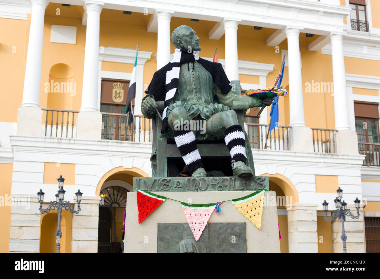 BADAJOZ - JANUARY 14: Luis de Morales sculpture crocheted crafts covered, Spain, on January 14, 2015 Stock Photo