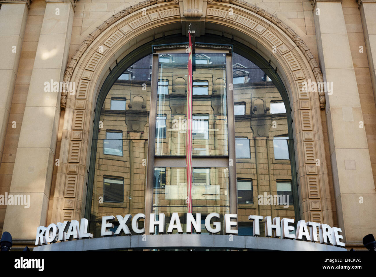 Royal Exchange Theatre exterior building detail in St Ann's Square Stock Photo