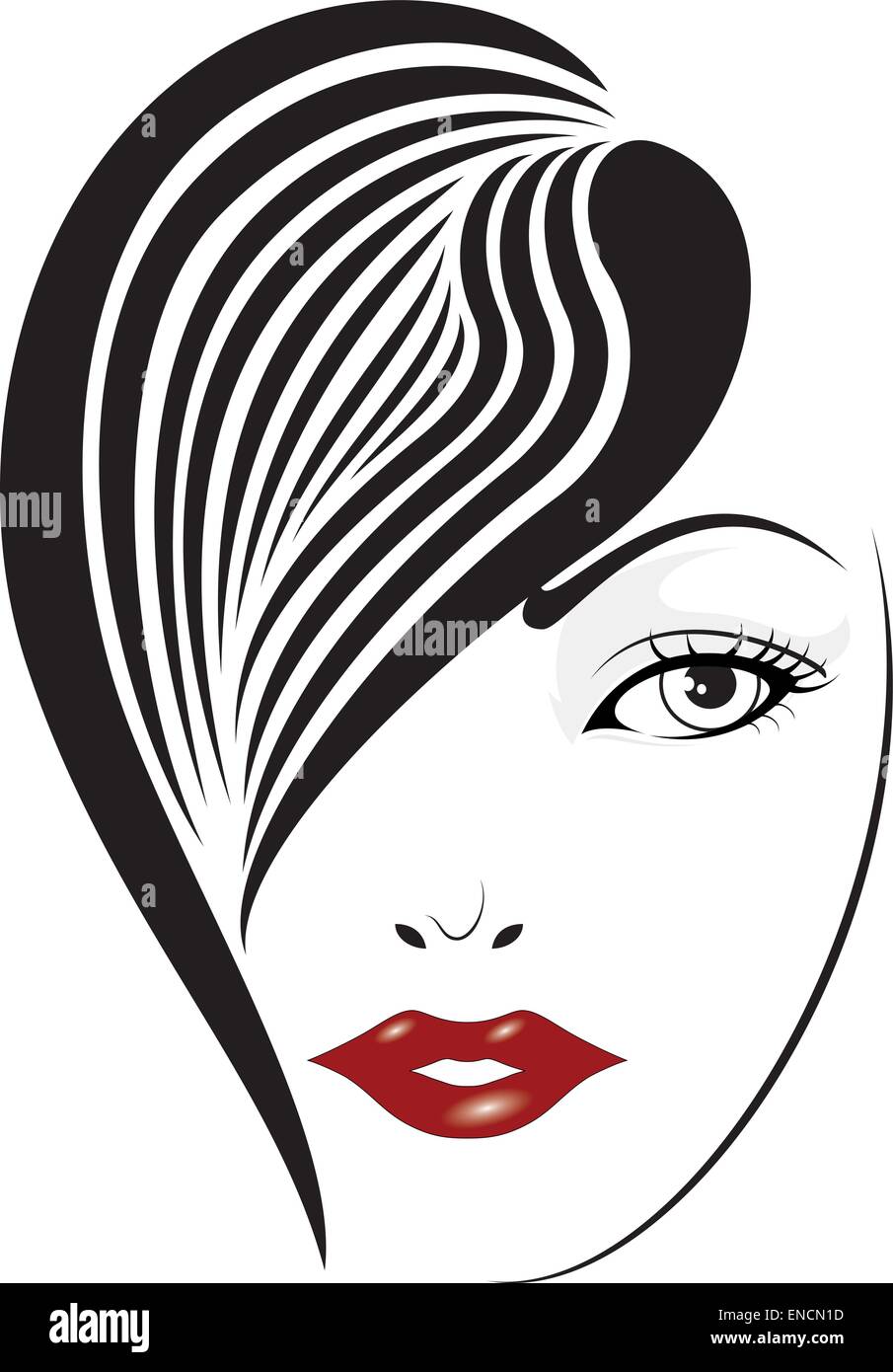 Elegant Girl Face Stock Vector Image & Art - Alamy