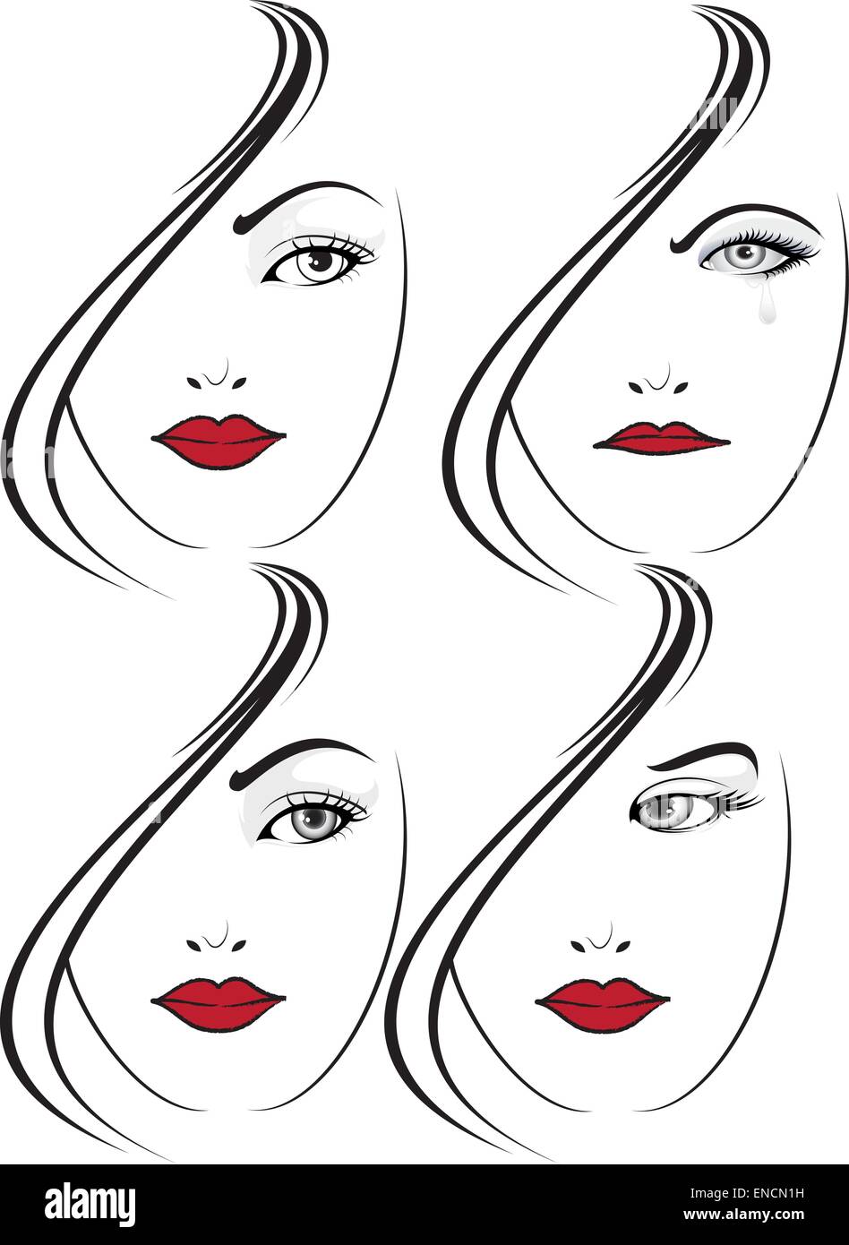 Elegant Girl Face Stock Vector Image & Art - Alamy