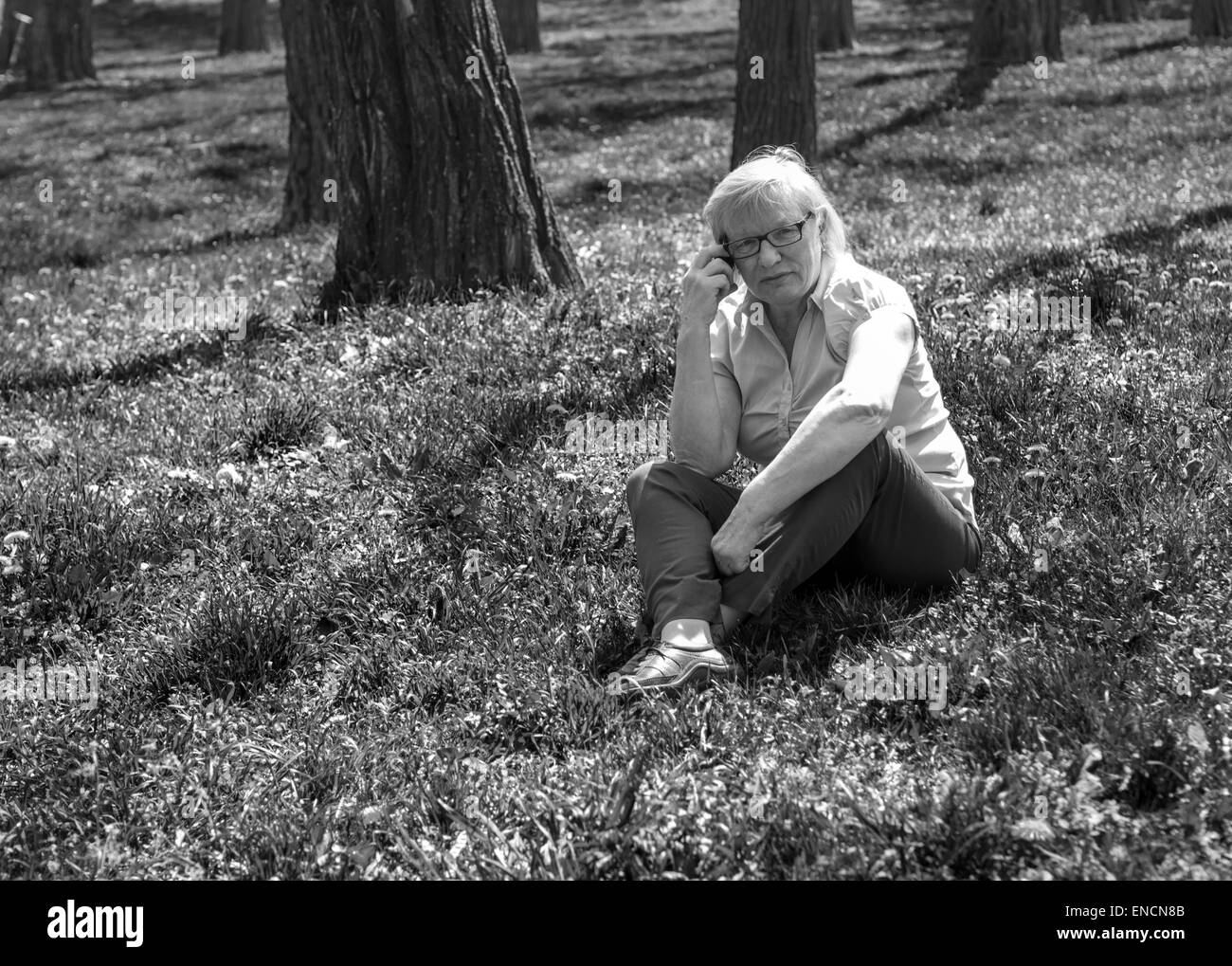 Attractive middle aged woman Black and White Stock Photos & Images Alamy