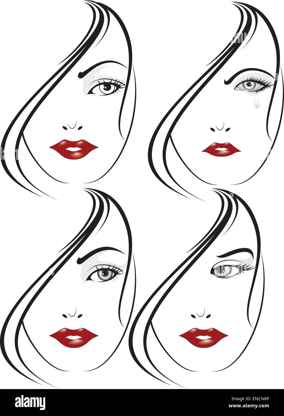 Elegant Girl Face Stock Vector Image & Art - Alamy