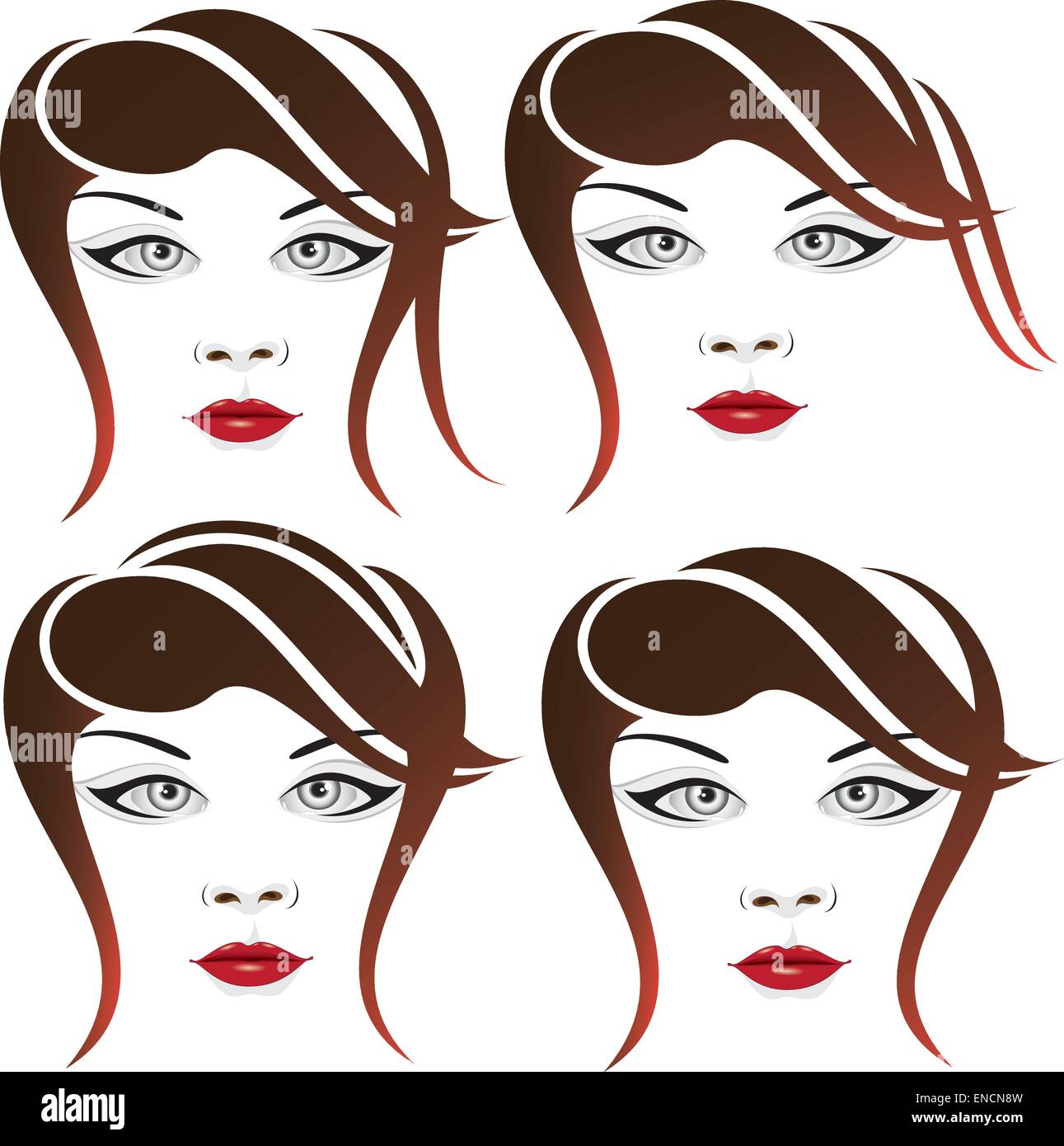 Elegant Girl Face Stock Vector Image & Art - Alamy