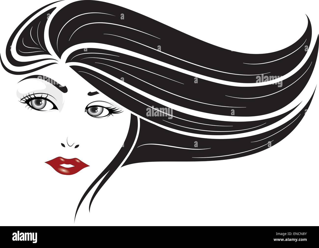 Elegant Girl Face Stock Vector Image & Art - Alamy