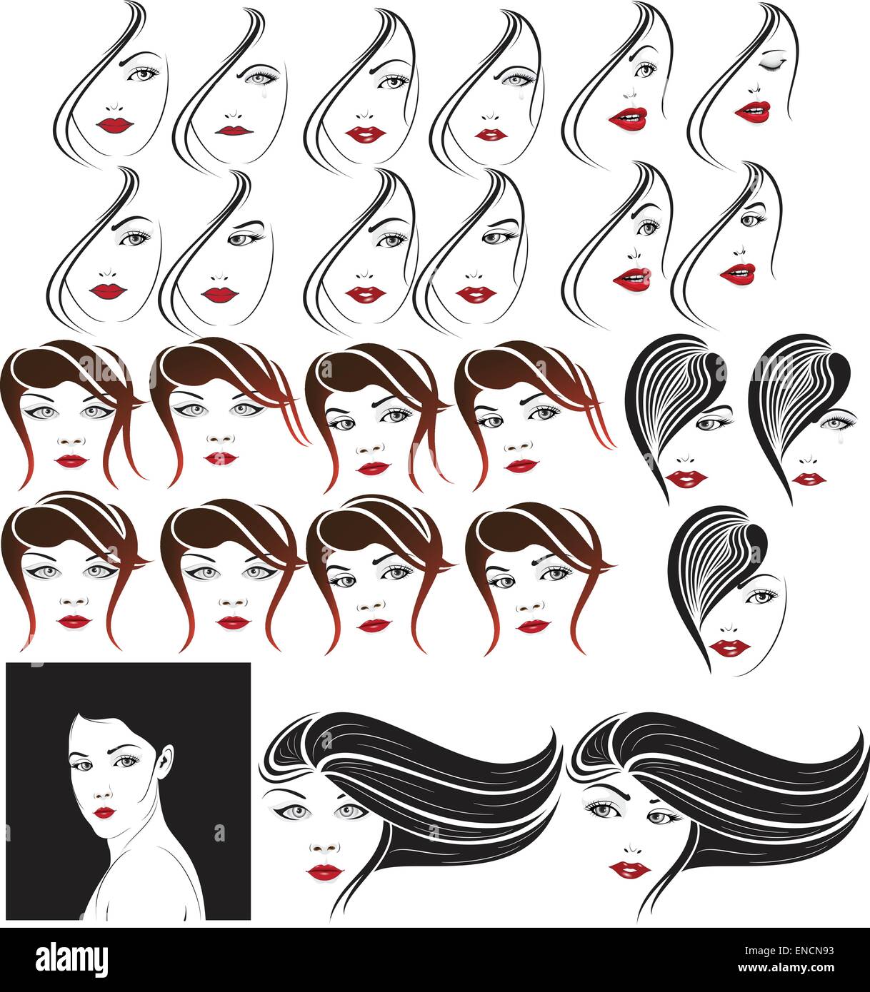 Elegant Girl Face Stock Vector Image & Art - Alamy