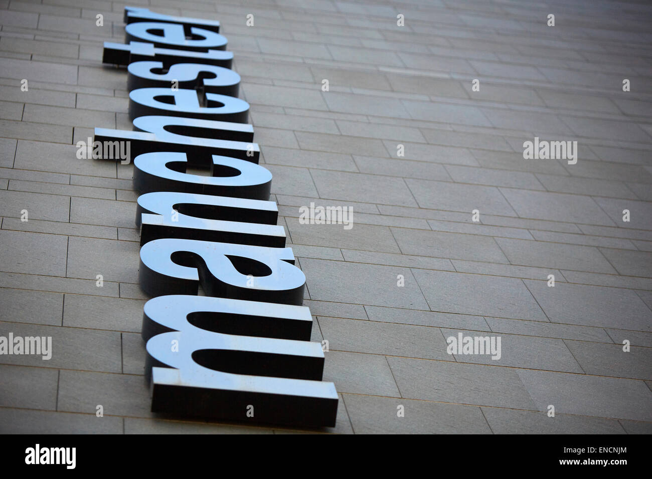 Manchester sigh on Crowne Plaza in the Northern Quarter Stock Photo