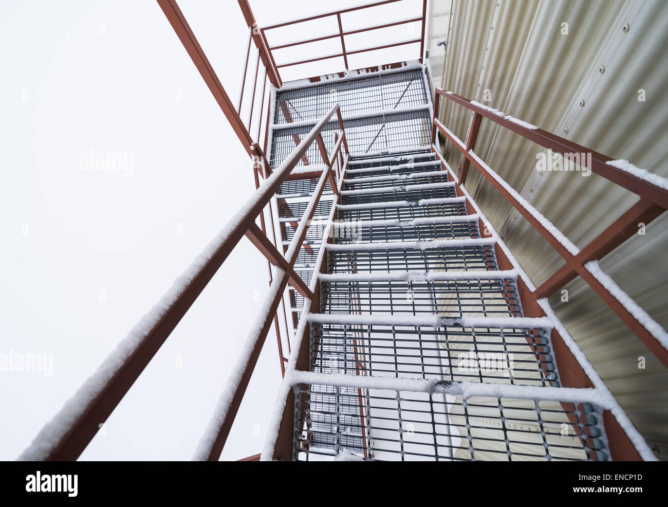 Metal stairs with different point of view Stock Photo