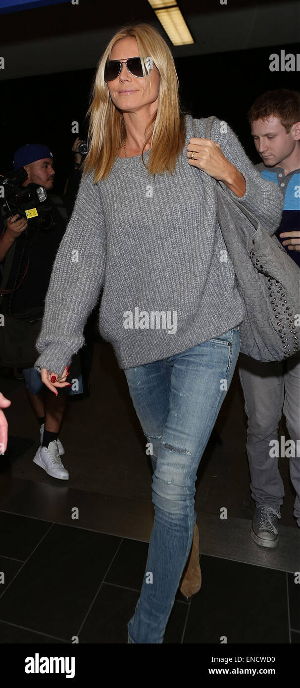 Heidi Klum departs from Los Angeles International Airport (LAX