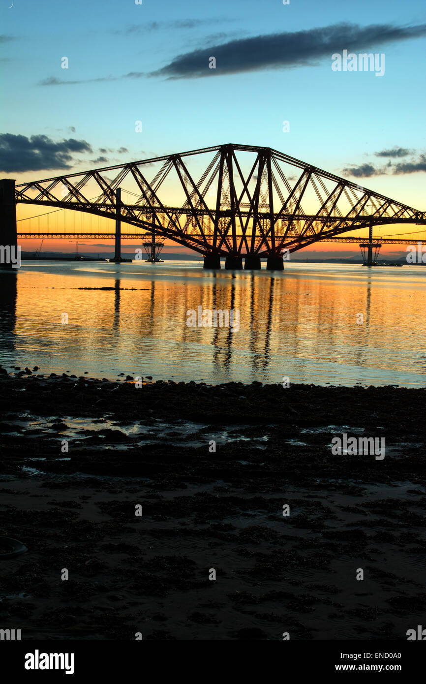 Three bridges at sunset Stock Photo