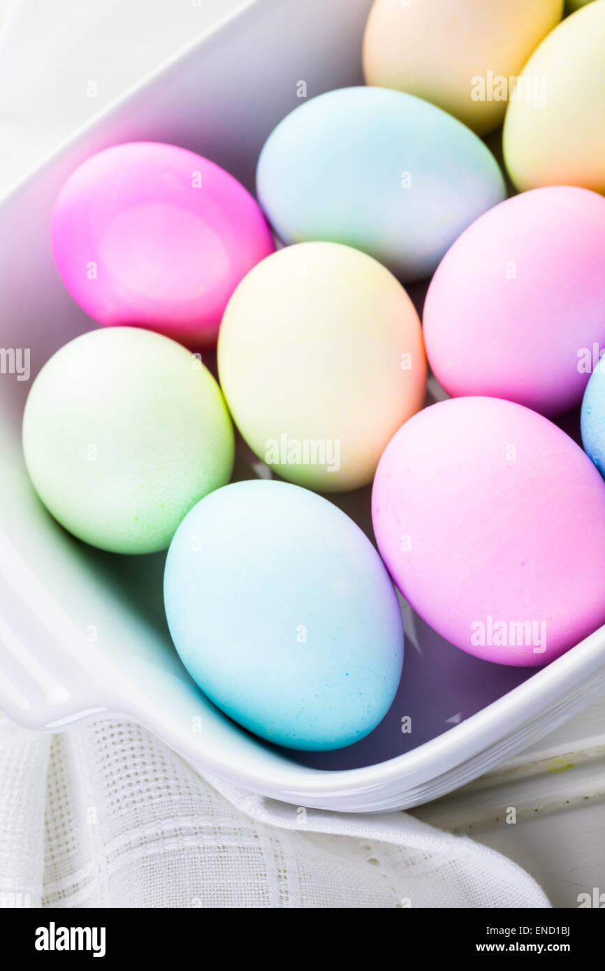 Painted with pastel colors Easter eggs Stock Photo - Alamy