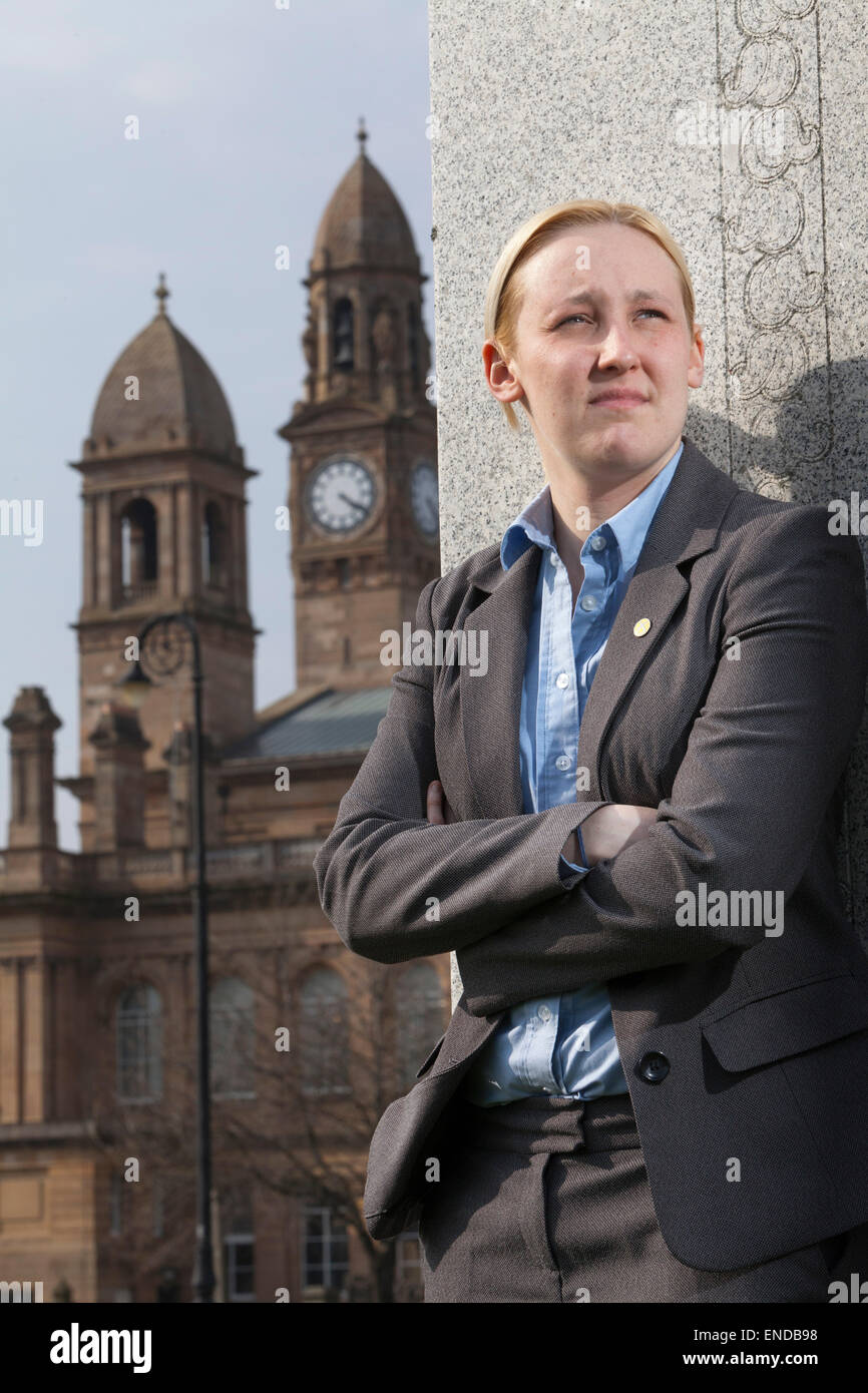 Mhairi Black, MP, the 20 year-old SNP candidate for Paisley and Renfrewshire South who beat Labour's Douglas Alexander to the seat at Westminster Stock Photo