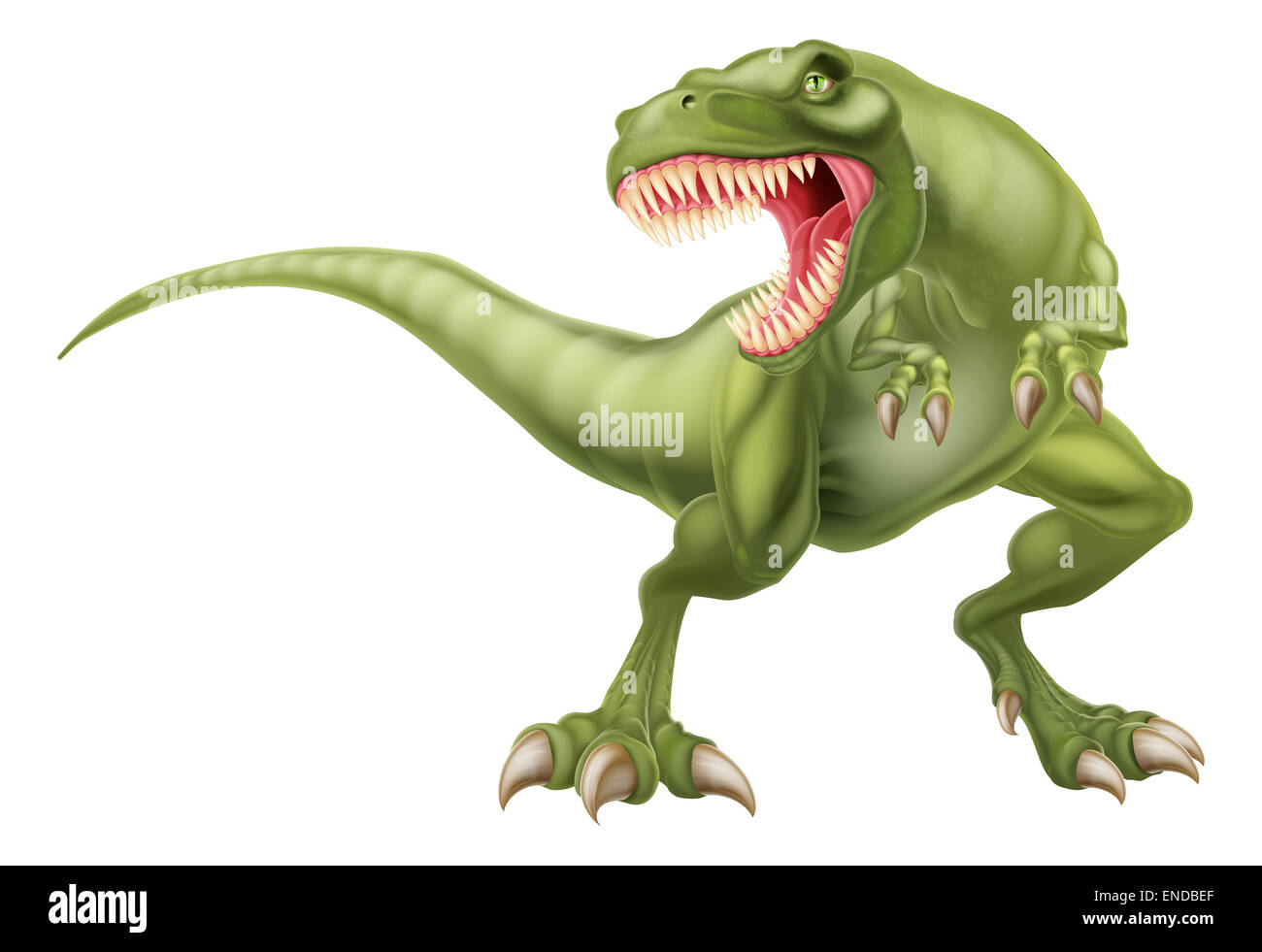 An illustration of a mean looking tyrannosaurs rex t rex dinosaur Stock Photo