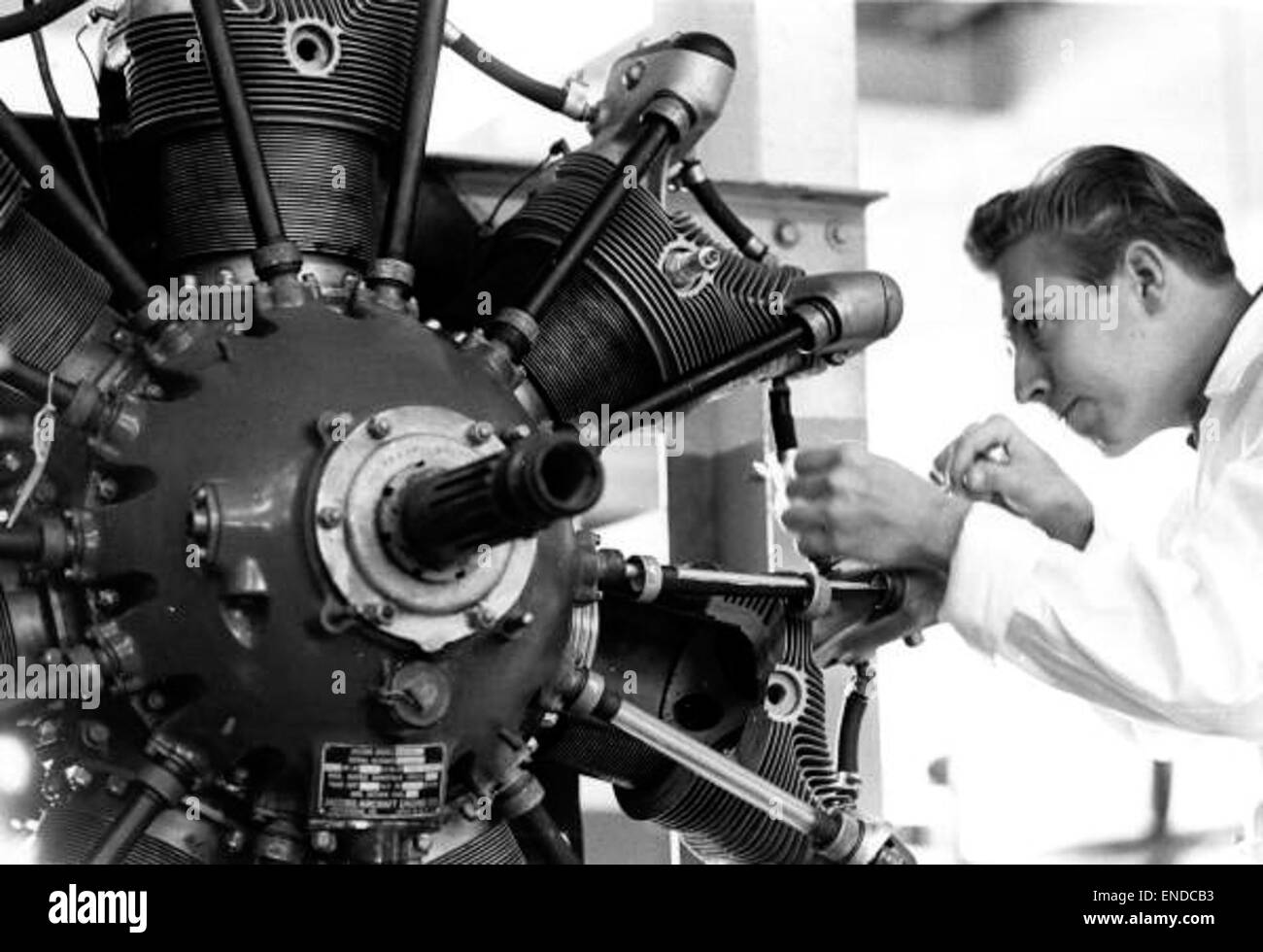 Student working on engine - Miami Stock Photo - Alamy