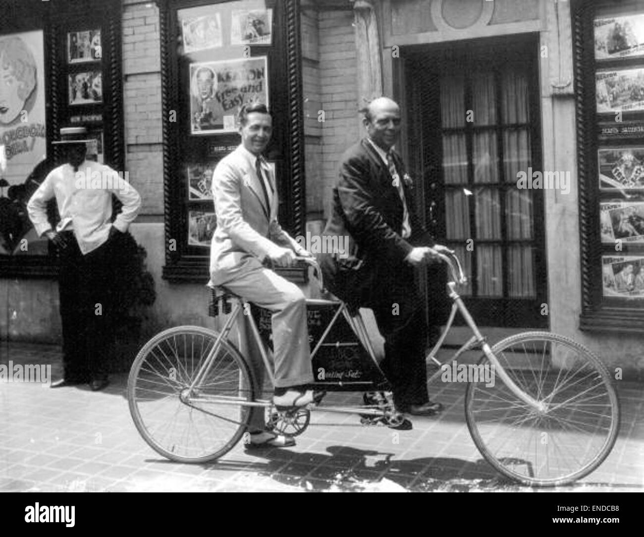 Two men on a tandem bicycle Jacksonville Stock Photo Alamy