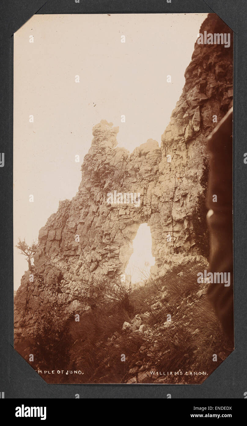 The Temple of Juno is a rock formation in the Western U.S. canyons, captured in William's Canon, showcasing the stunning natural structures of the American Southwest. Stock Photo