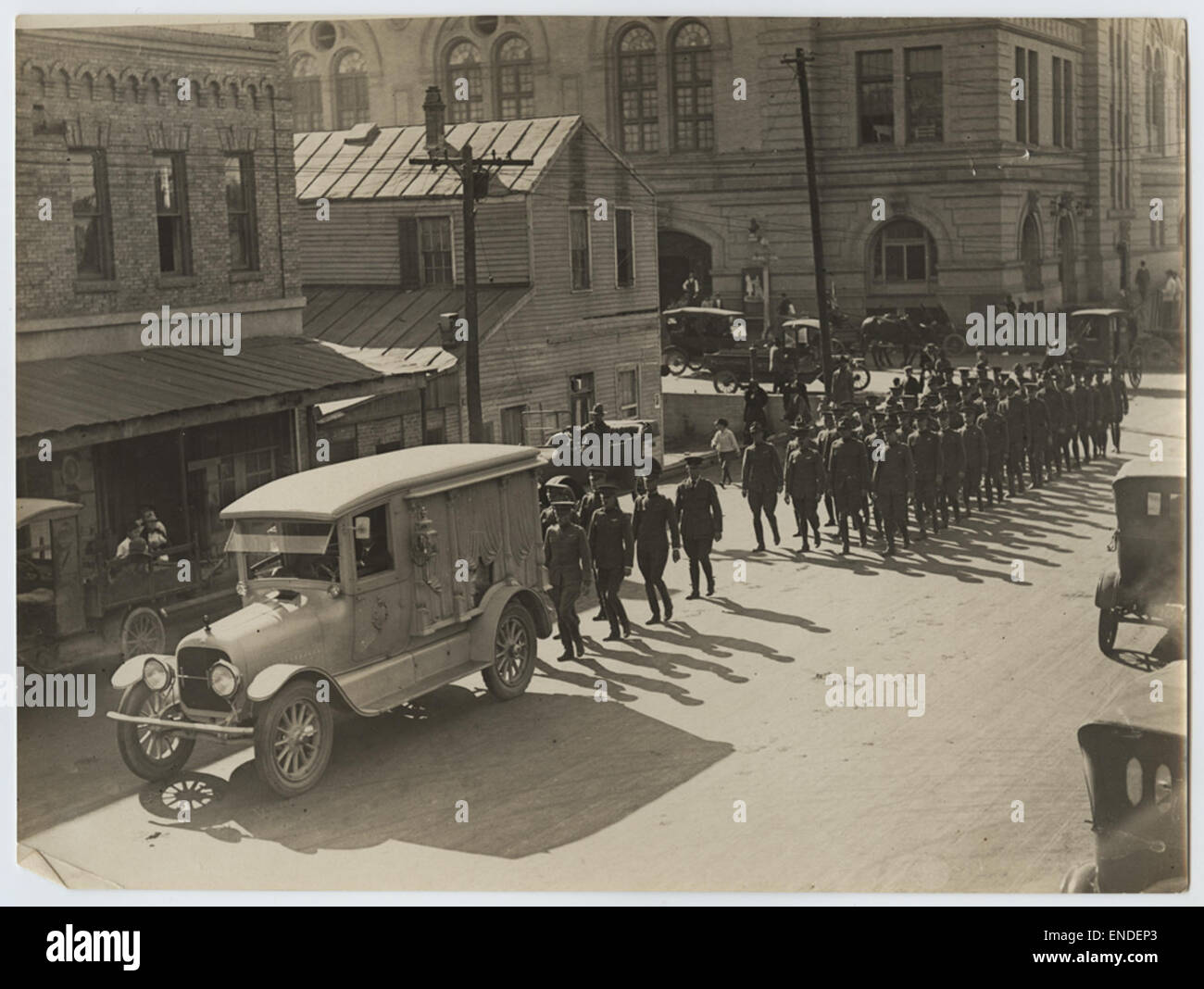War Procession This historical photograph depicts the funeral procession of a U.S ...