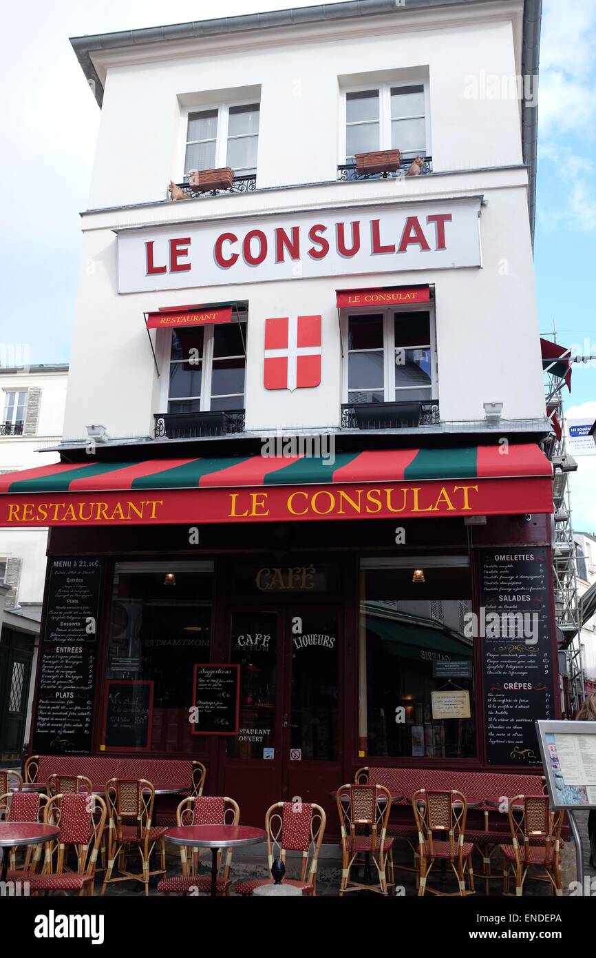 Le Consulat Restaurant, Paris, France Stock Photo