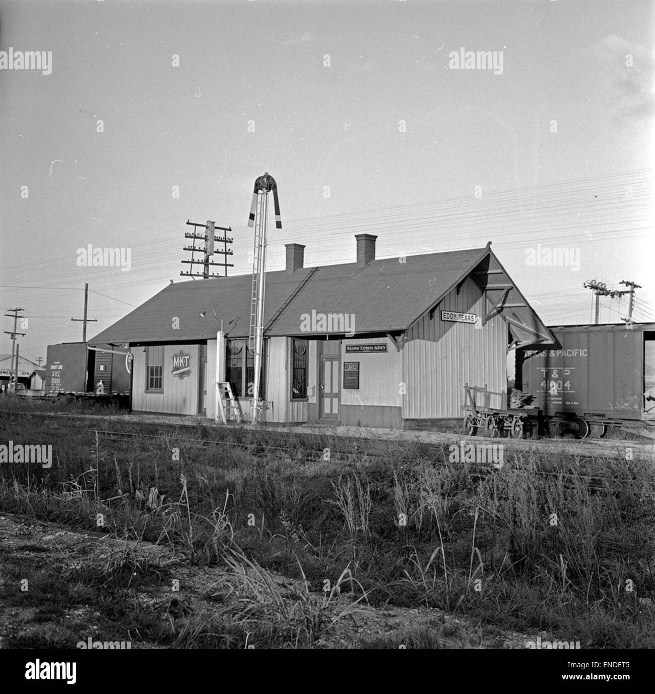 [Missouri-Kansas-Texas Railroad Depot, Eddy, Texas] Stock Photo