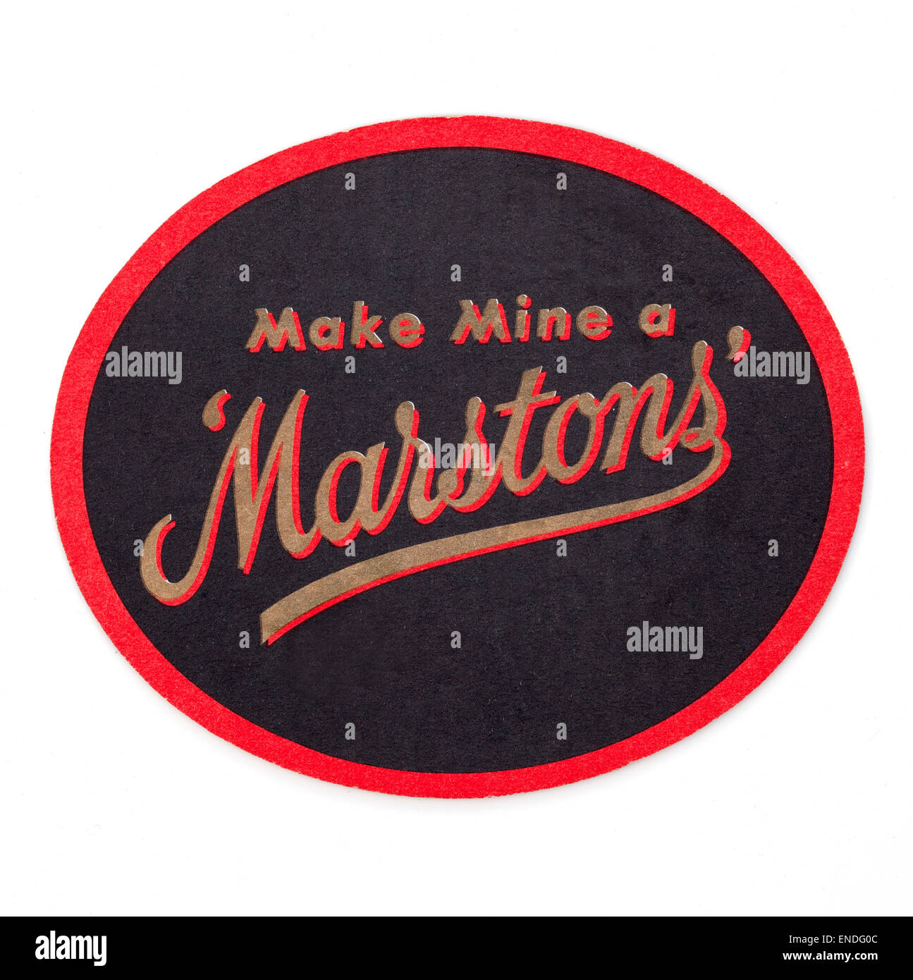 Vintage British Beer Mat Advertising Marstons Brewery Stock Photo