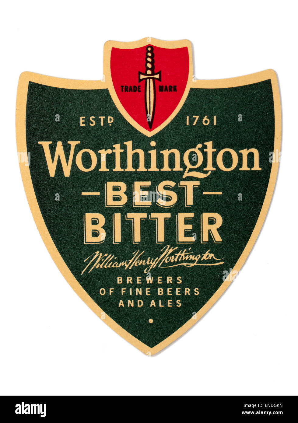 Vintage British Beer Mat Advertising Worthington Best Bitter Stock Photo