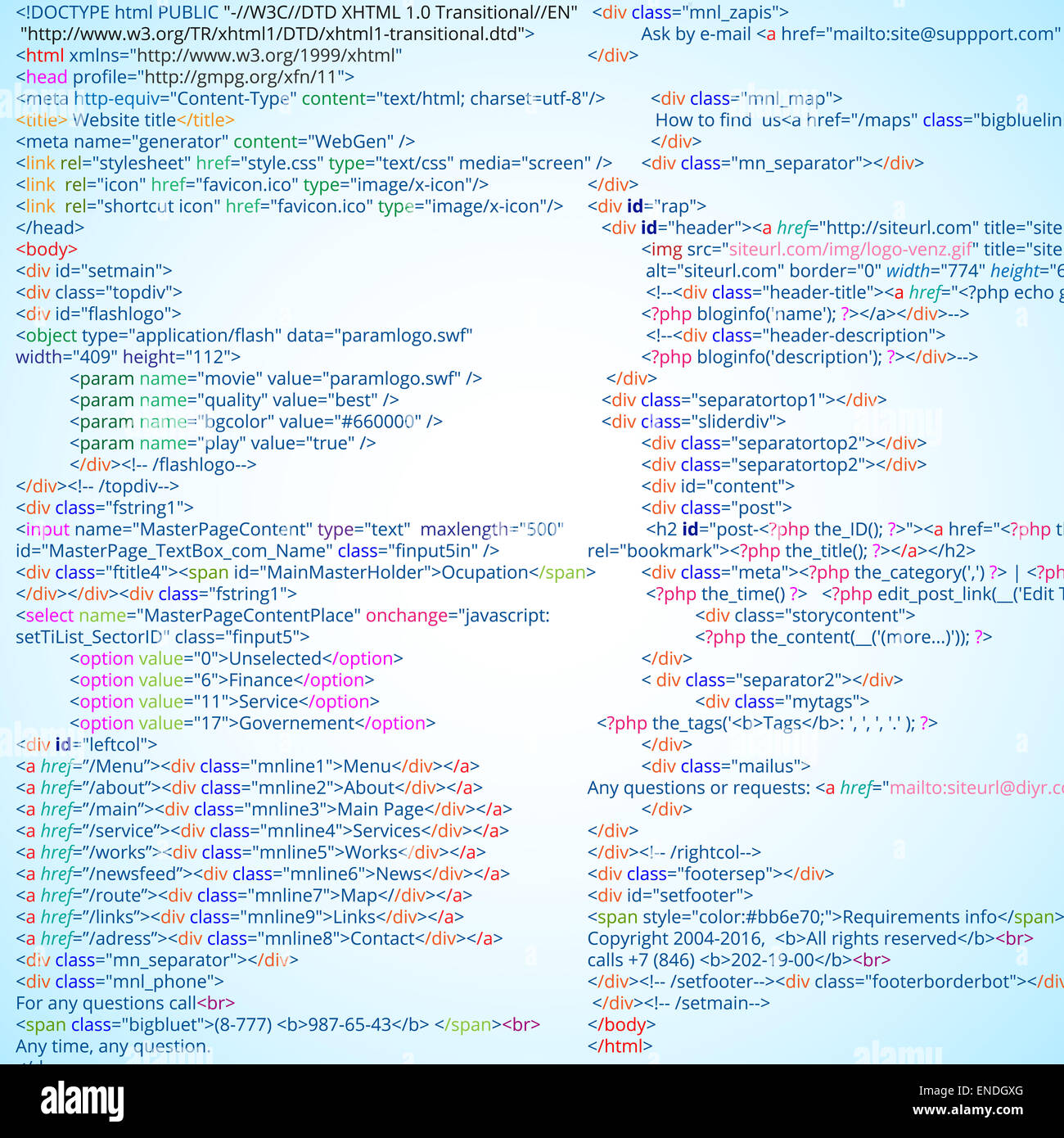 html code Stock Photo