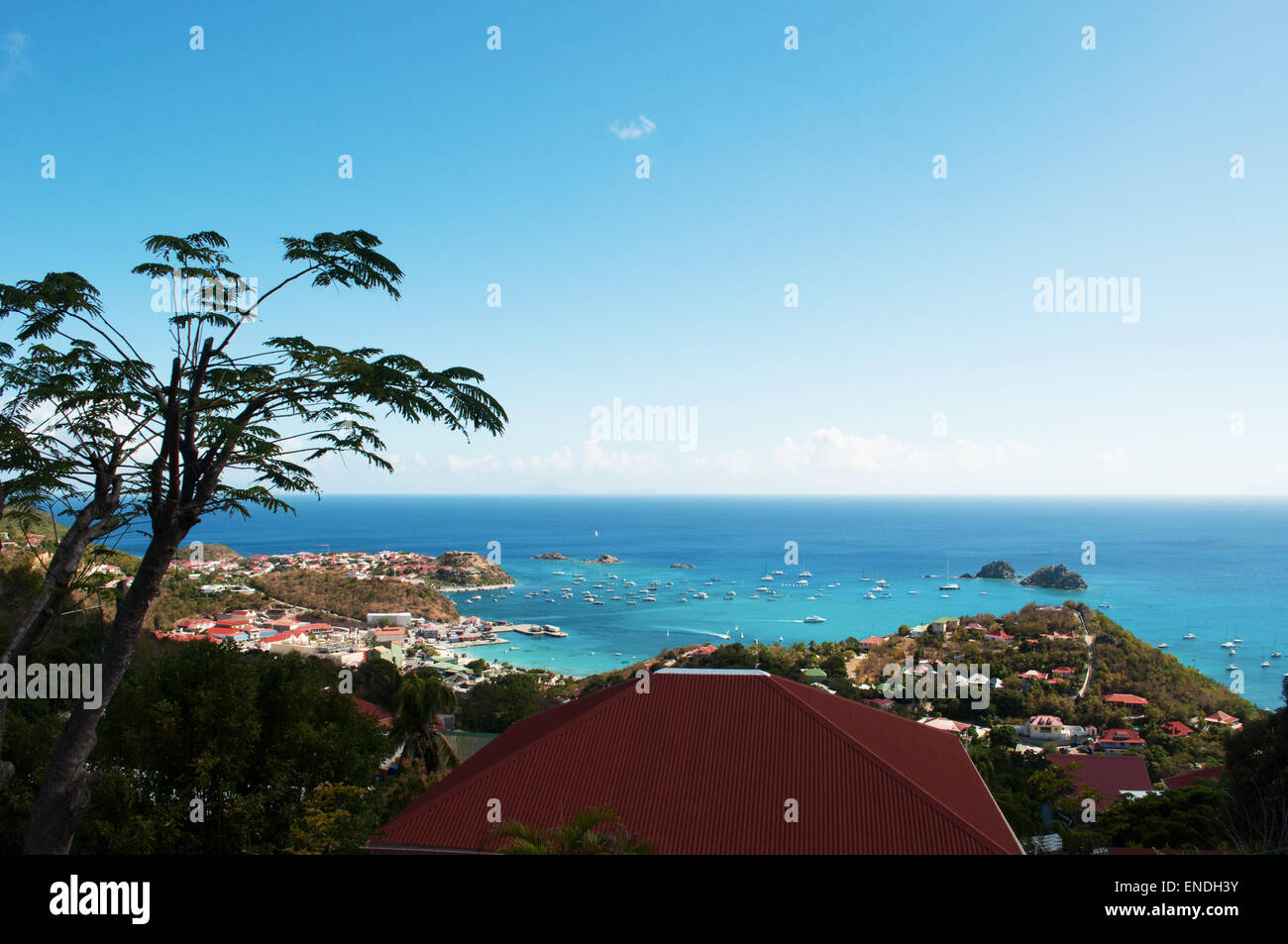 St Barth, St. Barths, SaintBarthélemy, French West Indies the Caribbean Sea and the marina of St Barth, St. Barths, SaintBarthélemy, French West Indies the Caribbean Sea and the marina of