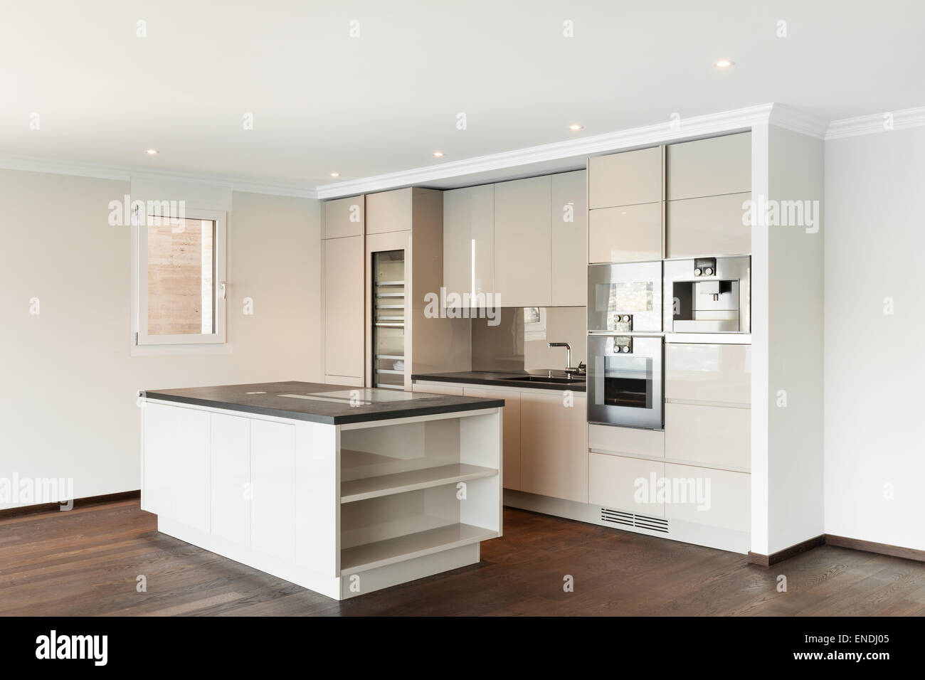 beautiful penthouse, view of modern kitchen Stock Photo - Alamy
