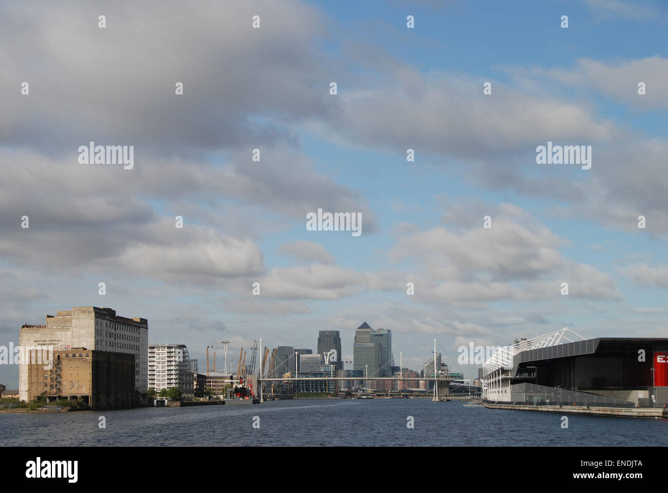 Royal Victoria Dock looking towards Canary Wharf London Stock Photo - Alamy