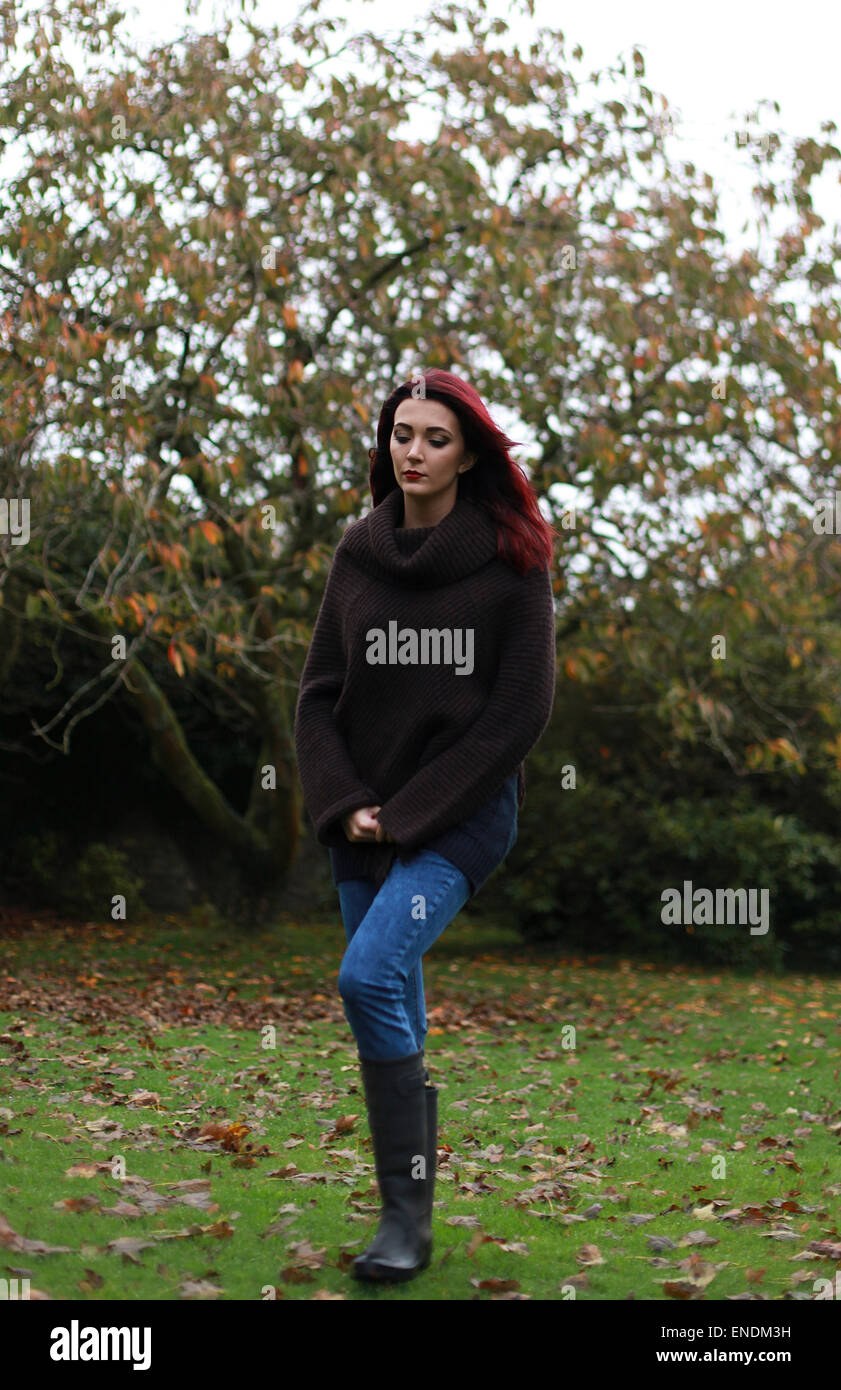 A beautiful walking in a park on an Autumn day Stock Photo - Alamy