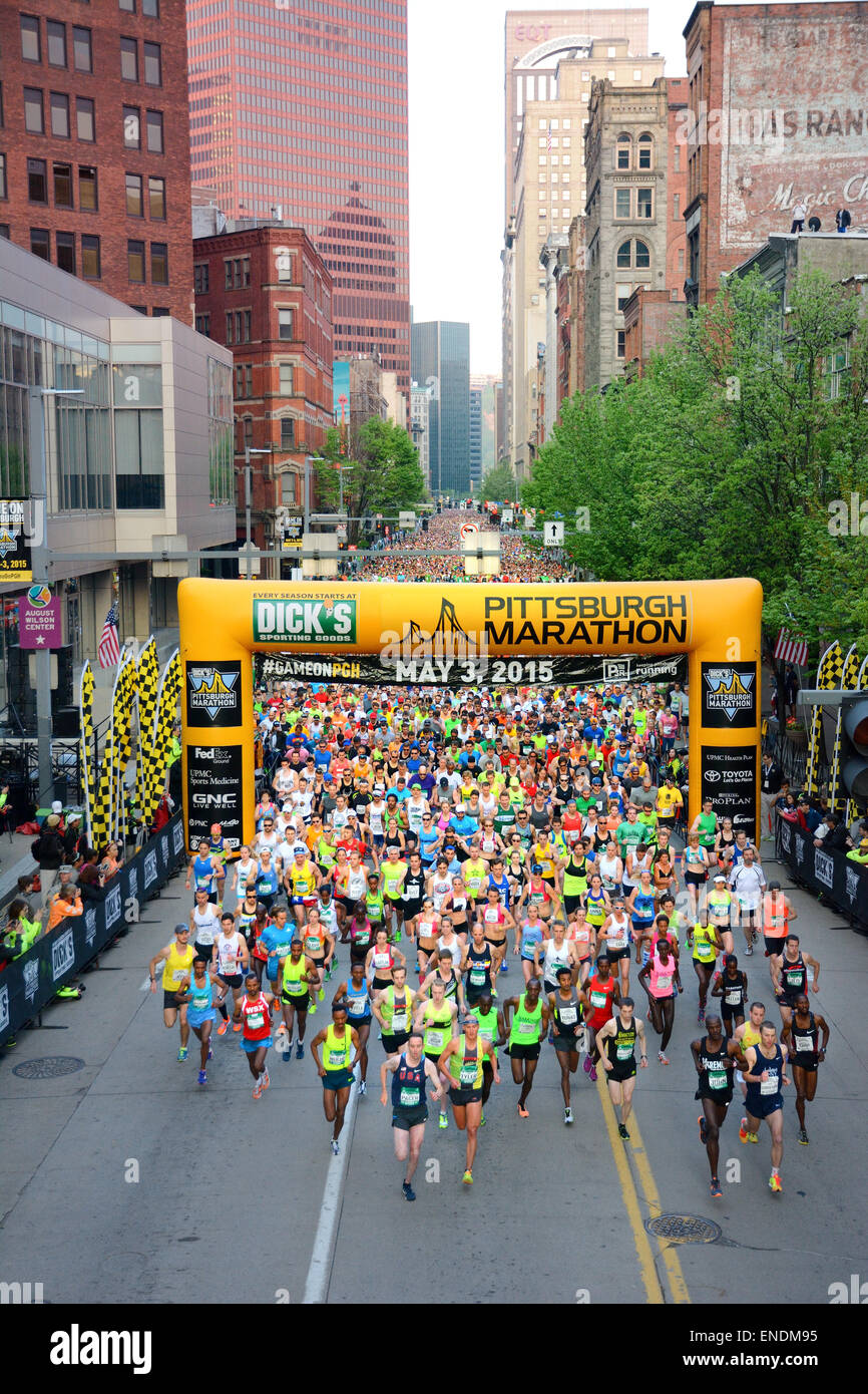 Pittsburgh, USA. 3rd May, 2015. Runners from Pittsburgh and around the