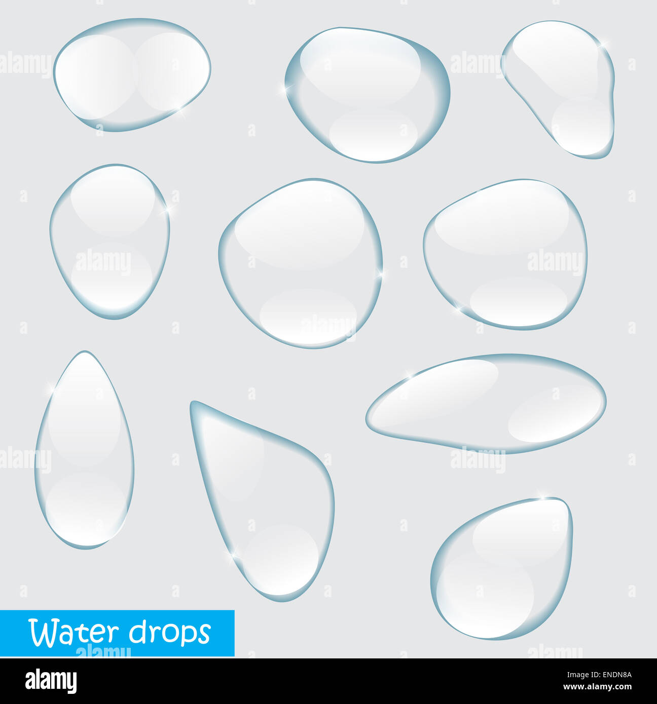 Realistic Water Drops Set On Transparent Background Vector Illustration ...