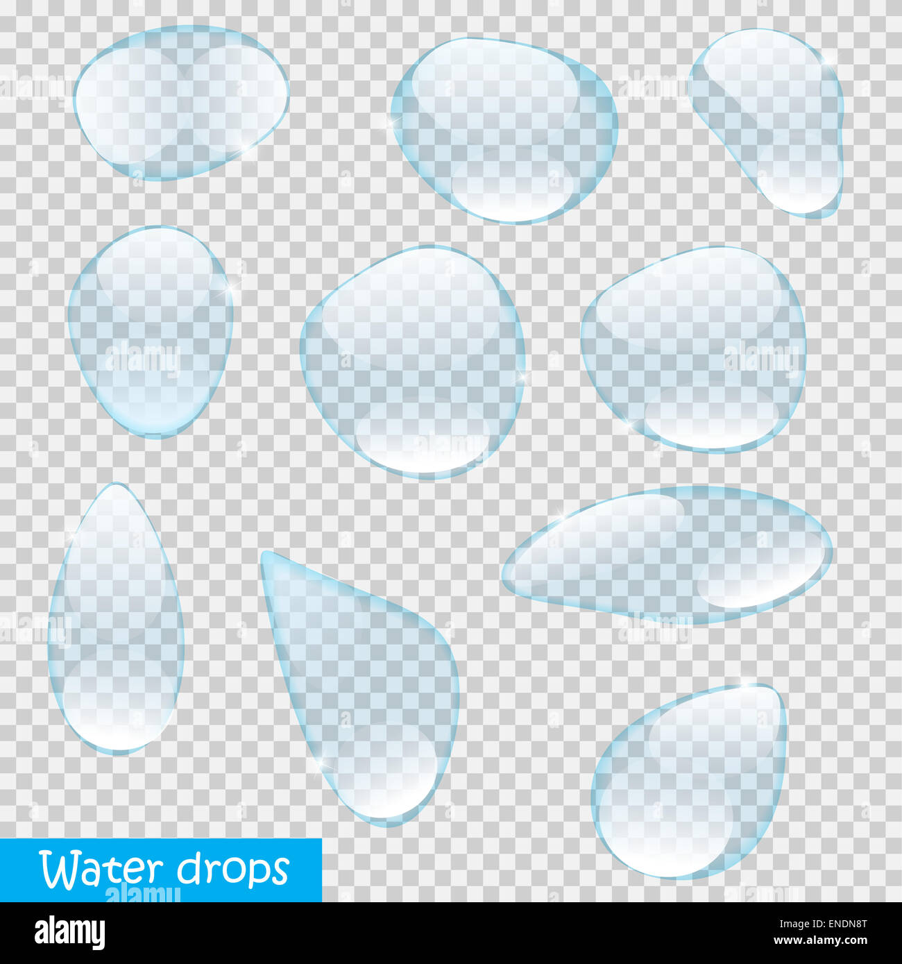 Realistic Water Drops Set On Transparent Background Vector Illustration ...