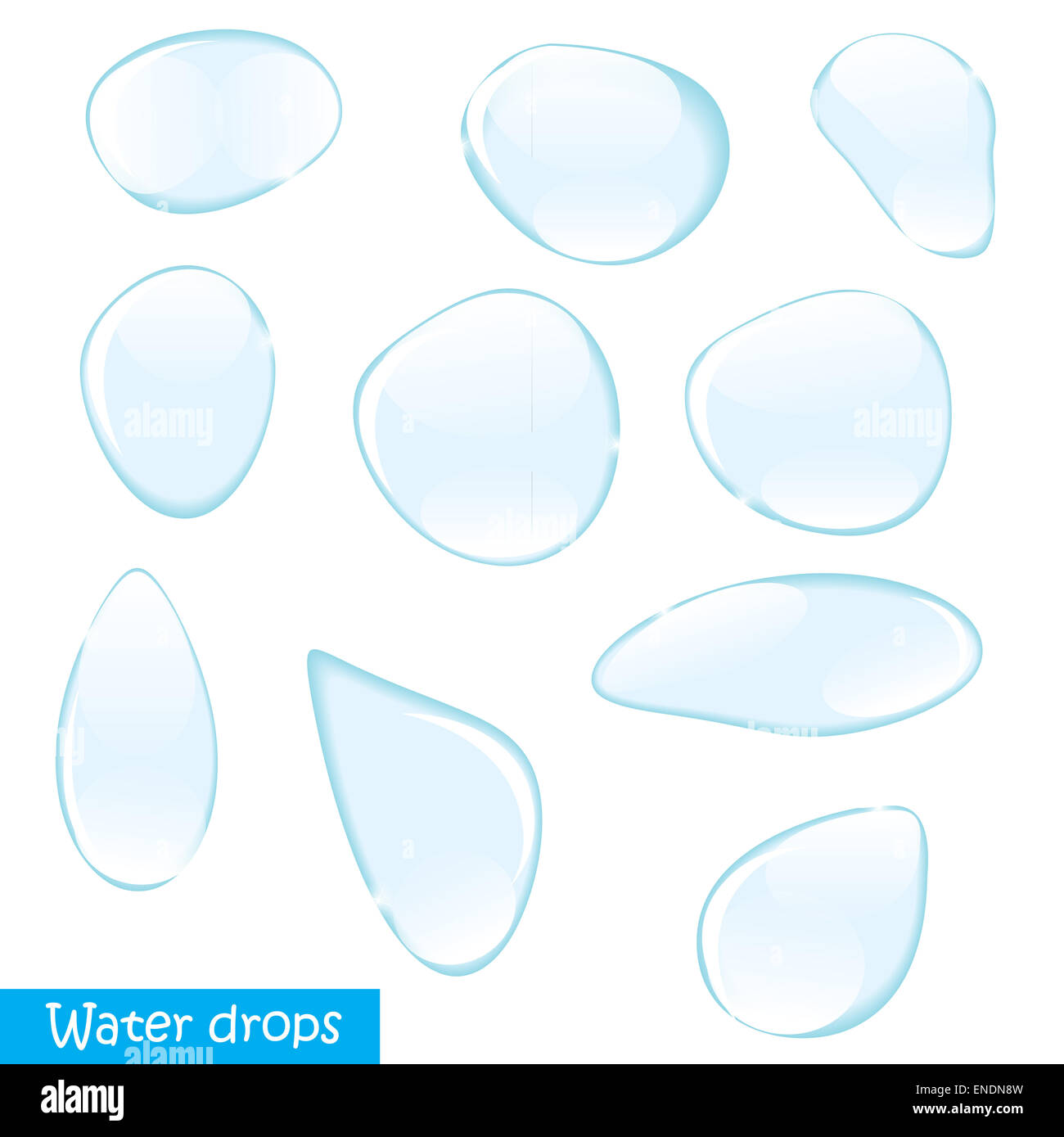 Realistic Water Drops Set On Transparent Background Vector Illustration ...