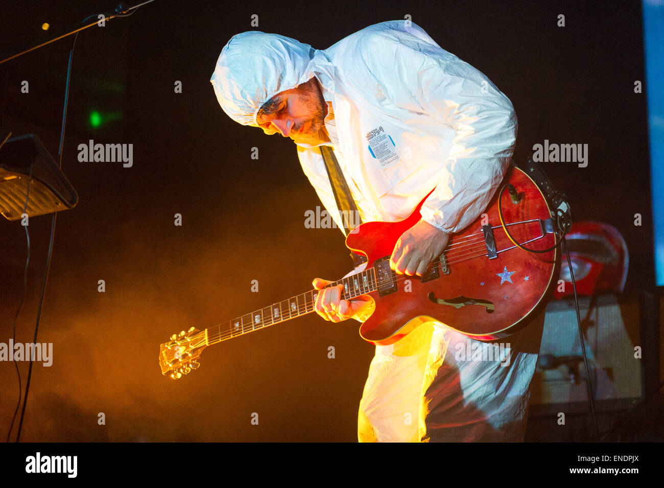 Gruff Rhys - Super Furry Animals performing in Cardiff in March 2015. Stock Photo