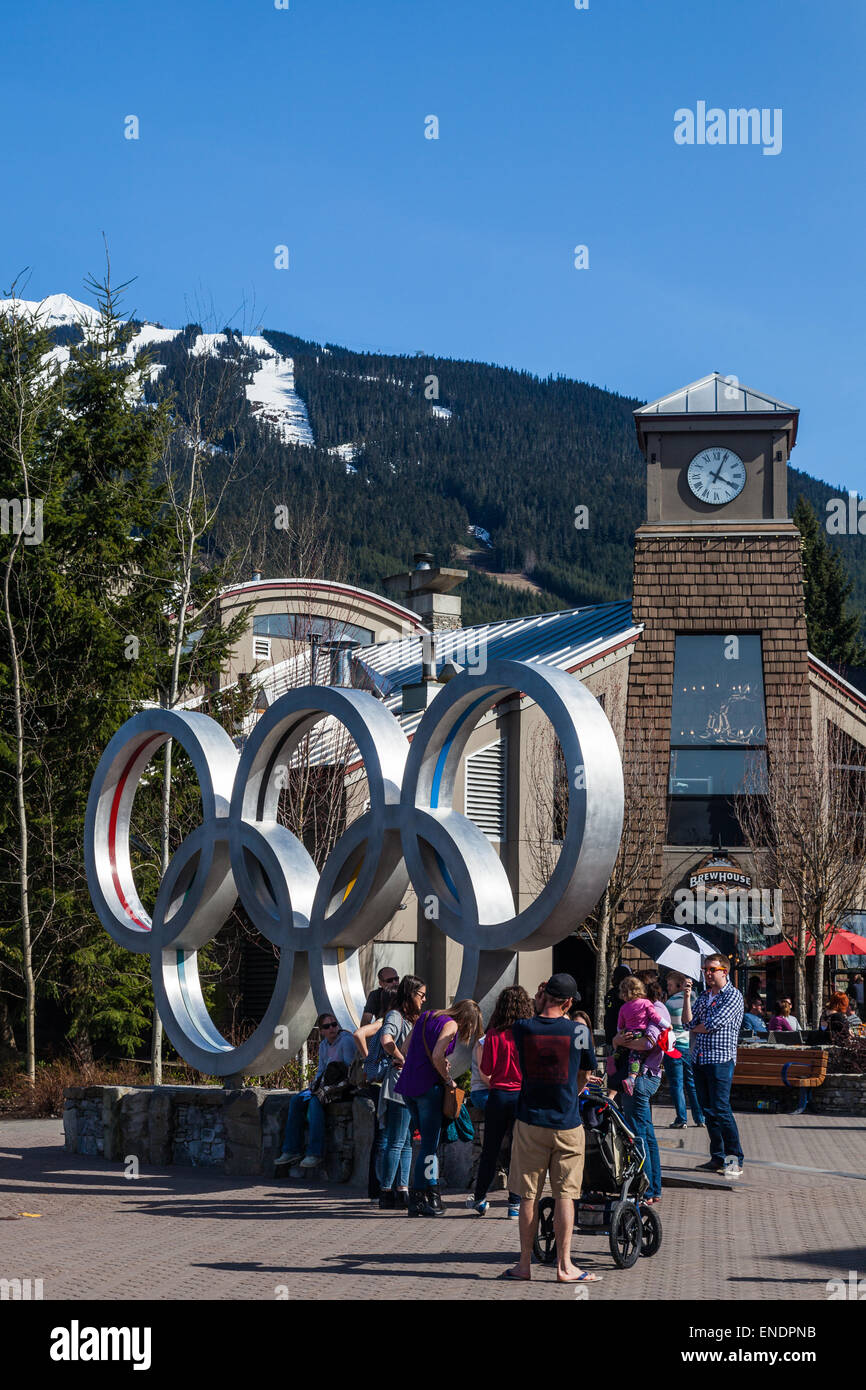 Olympic Rings Whistler Town Centre Stock Photo - Alamy