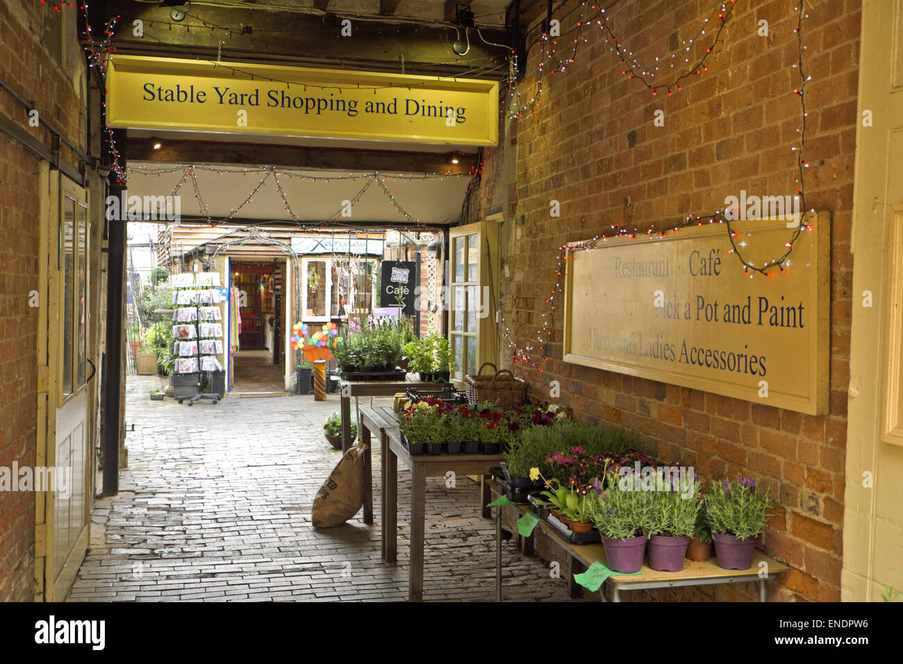 Cirencester A Cotswold market town in Gloucestershire England UK Stable Yard shops Stock Photo