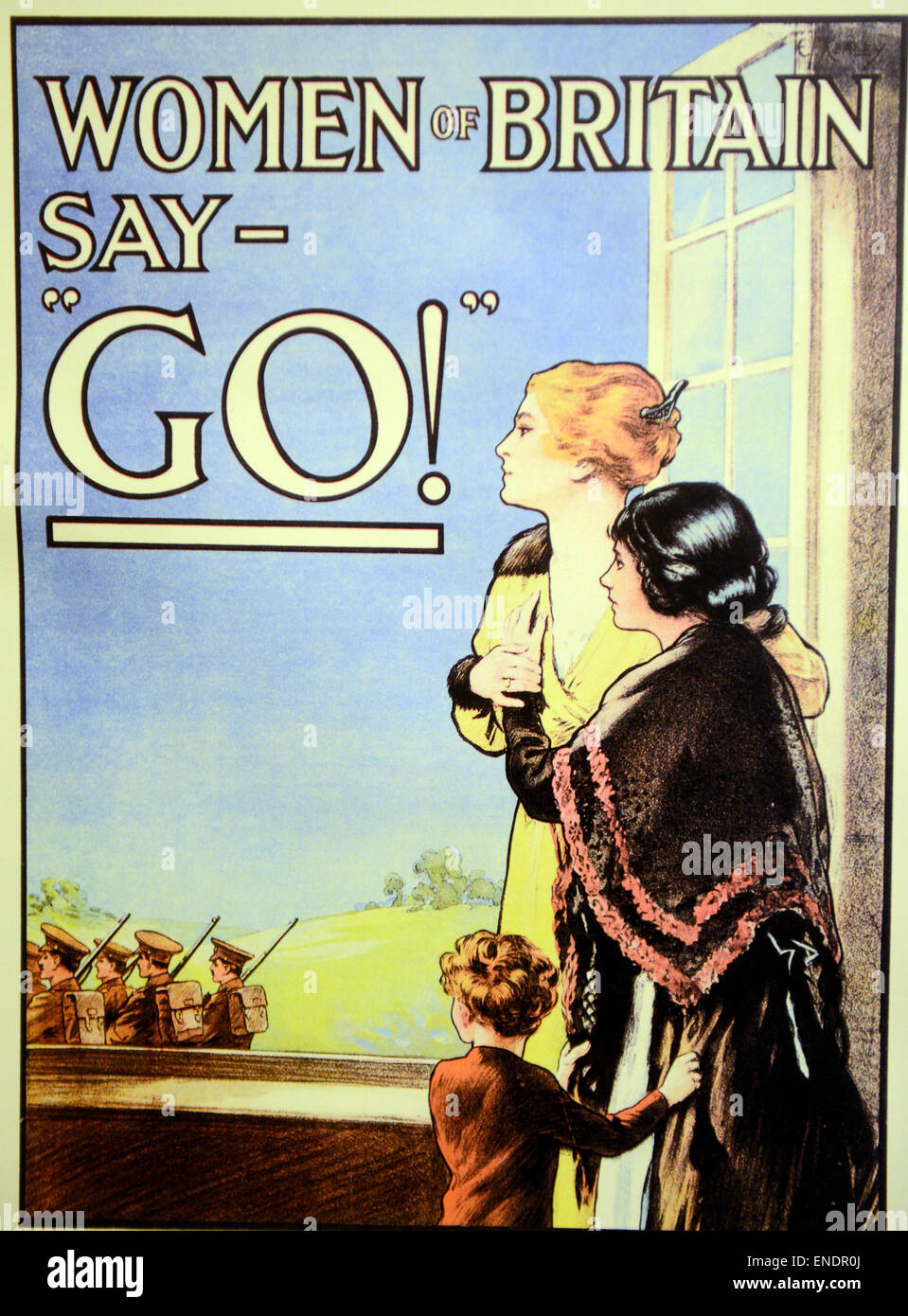 World War One 1 propaganda poster campaign 'Women of Britain Say Go' Stock Photo