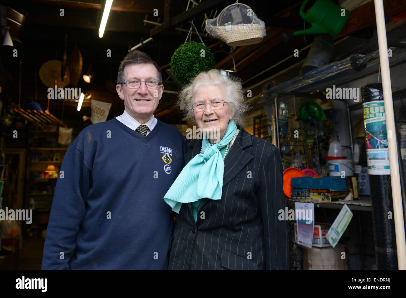 Shrewsbury Ironmongers C R Birch closing after 105 years in business Proprietors Peter Birch and his mother Margaruite Birch age Stock Photo