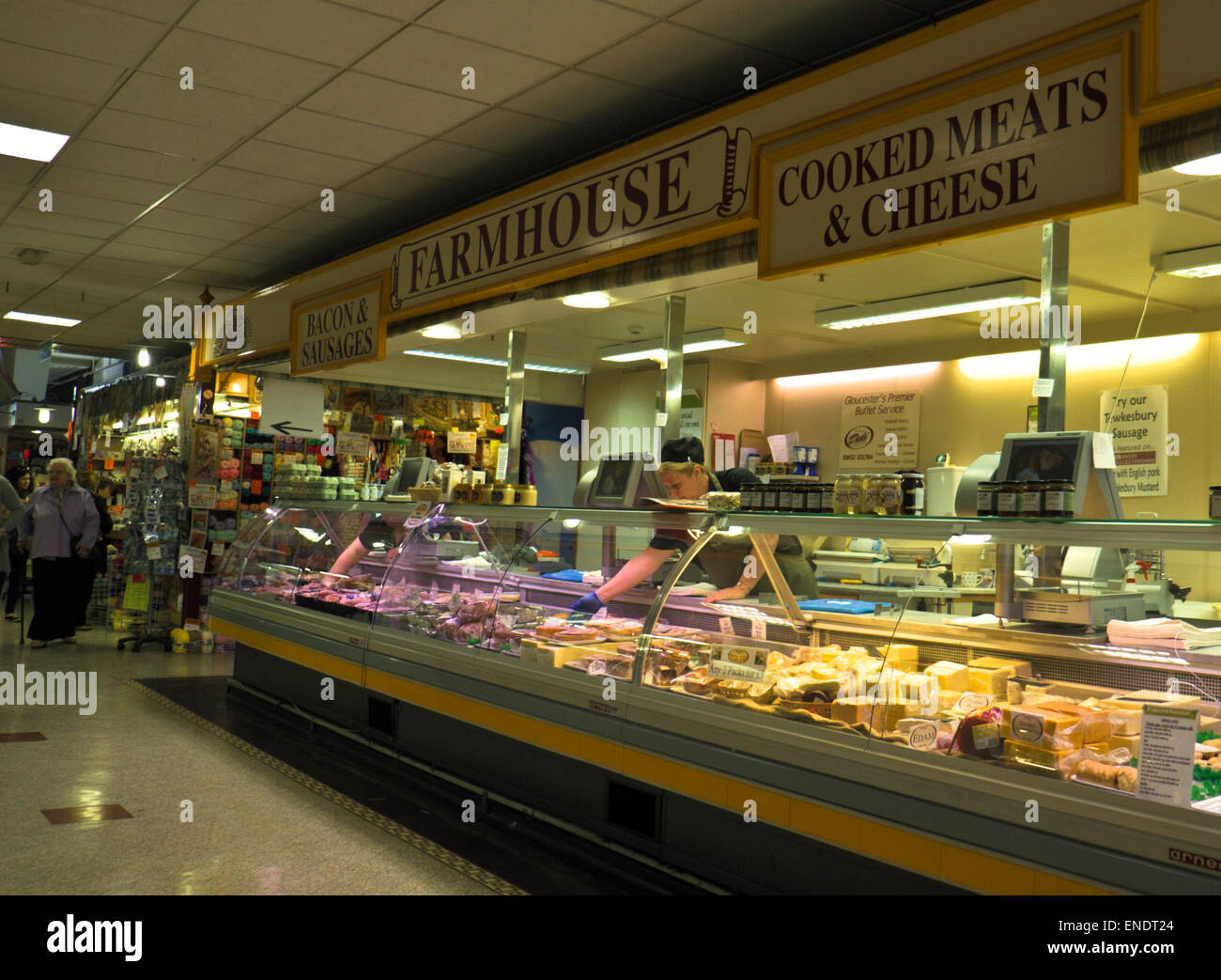 Eastgate Indoor Market Gloucester England Farmhouse Butchers Stock
