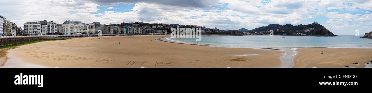 Donostia  beach panoramic view Stock Photo