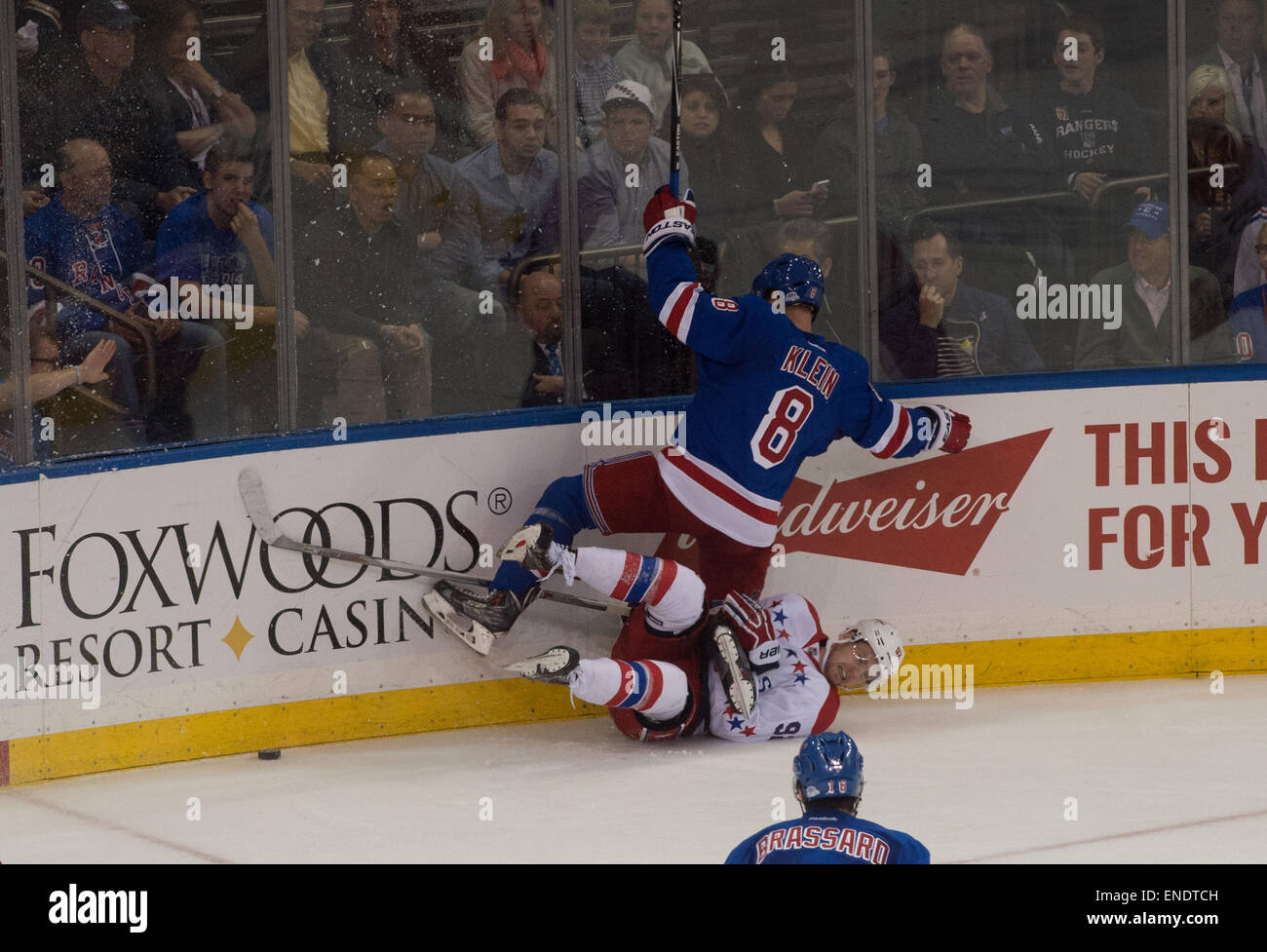 Manhattan, New York, USA. 2nd May, 2015. Rangers KEVIN KLEIN and ...