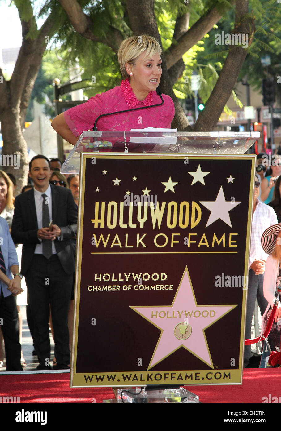 Kaley Cuoco honored with a star on the Hollywood Walk of Fame  Featuring: Kaley Cuoco Where: Hollywood, California, United States When: 29 Oct 2014 Stock Photo