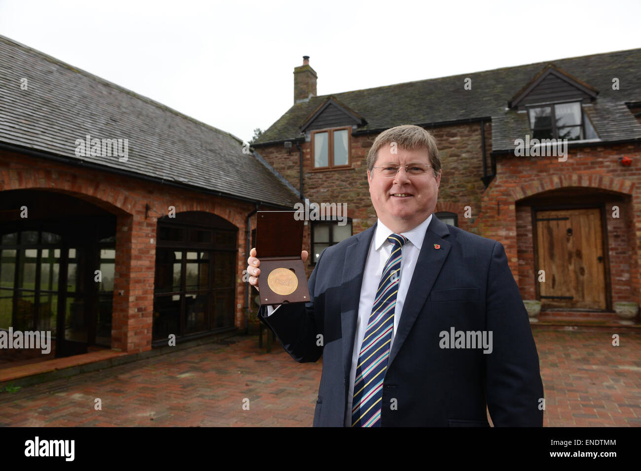 Premium Bonds financial advisor for million pound winners Robin Melley at his Matrix Capital Ltd offices at Monkhopton Stock Photo