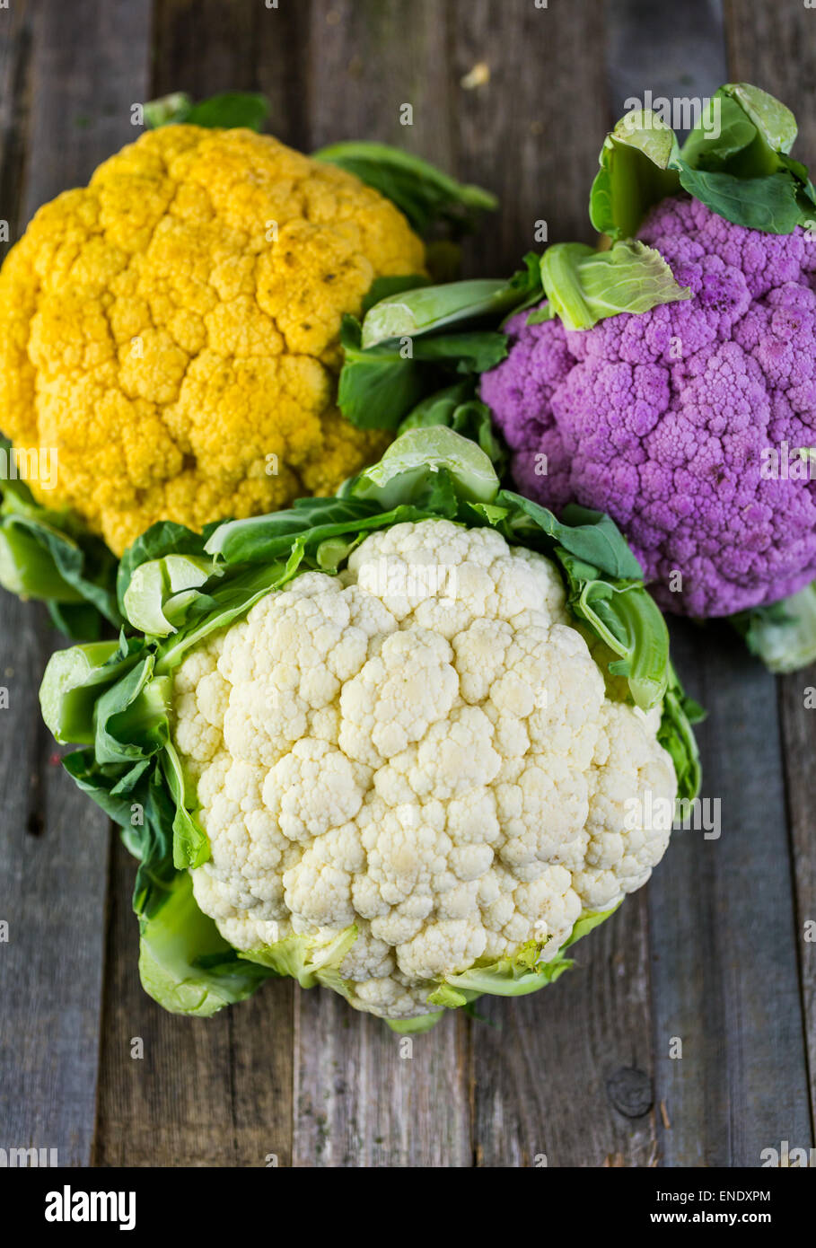 Rainbow of organic cauliflower from the local market Stock Photo - Alamy