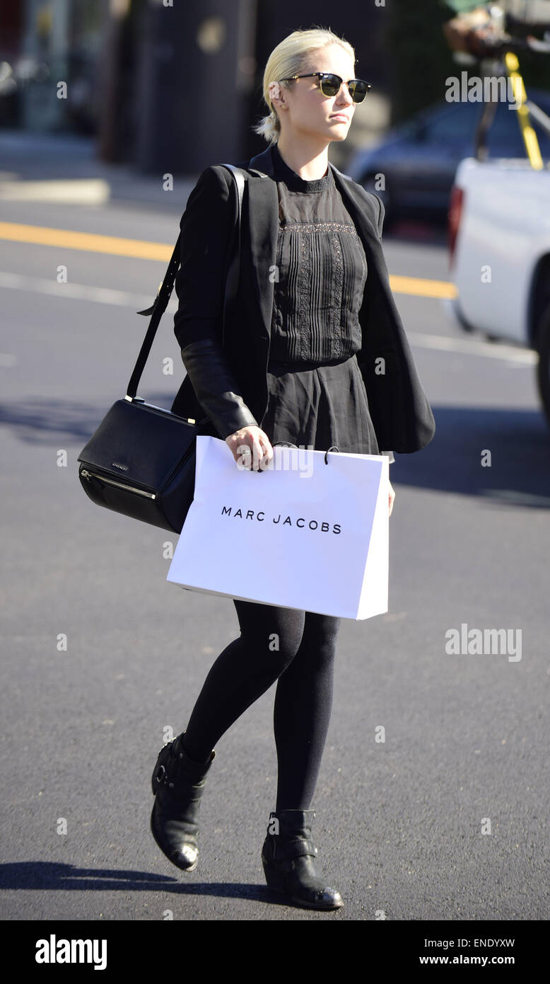 Dianna Agron leaves a Marc Jacoobs store on Melrose Avenue Featuring