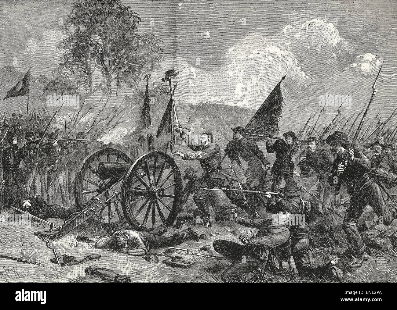 Pickett's Charge at Gettysburg, USA Civil War, July 3 1863 Stock Photo
